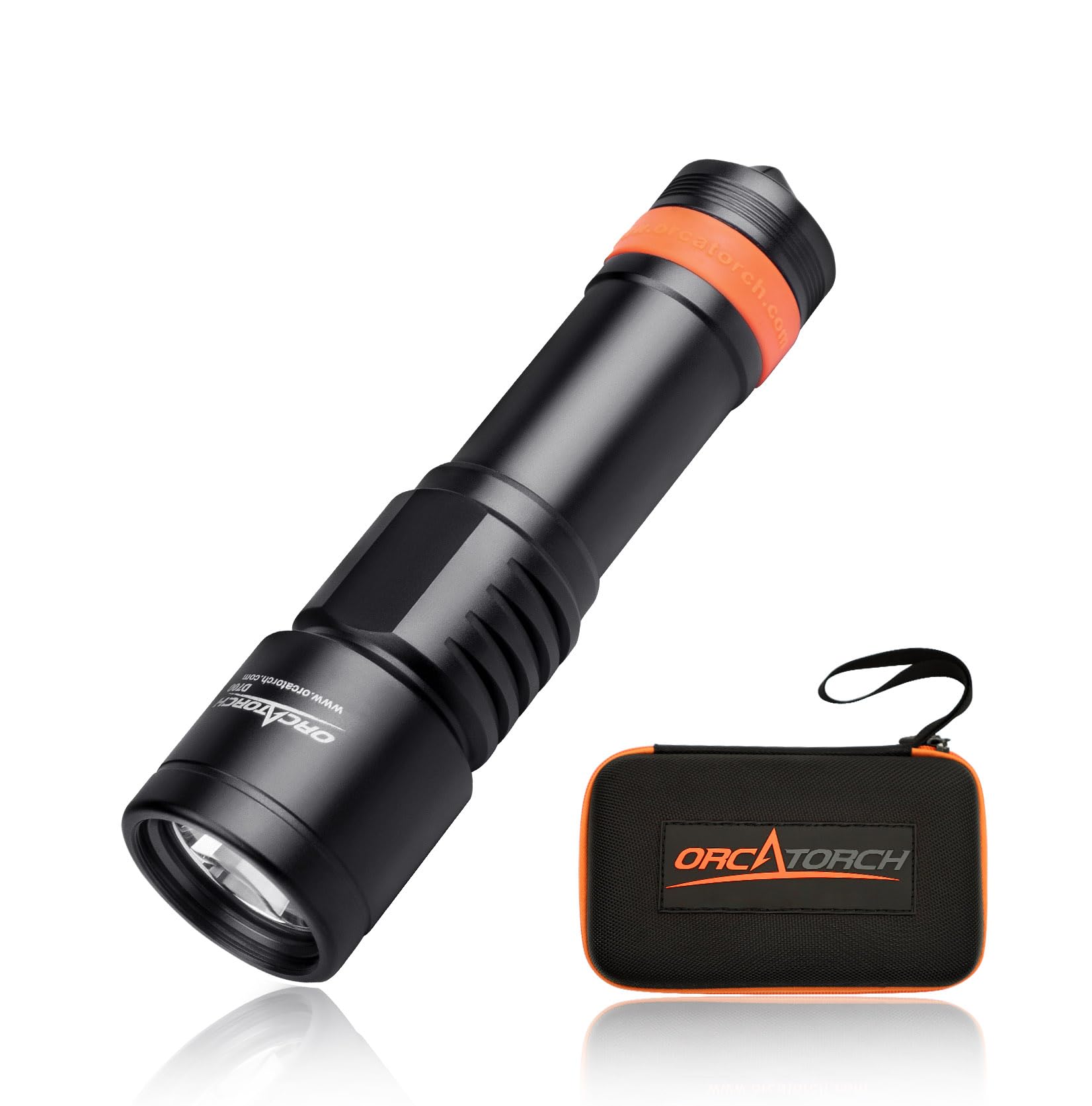 Orcatorch D700 1700 Lumens Dive Light Torch Mechanical Head Twist On/Off Professional Underwater Submersible Flashlight, Ip68 Waterproof, For Scuba Divers Technical Wreck Deep Sea Diving