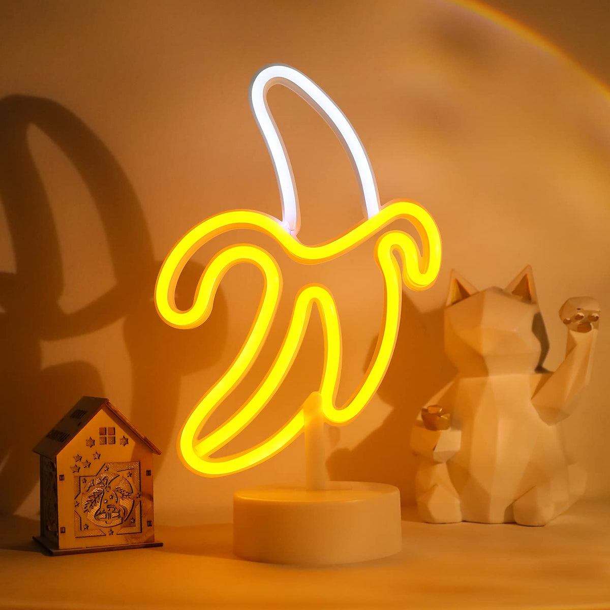 Enuoli Banana Neon Sign, Led Light Banana Neon Sign Decoration Art Lamp For Bedroom Kids Room Christmas Birthday Wedding Party,