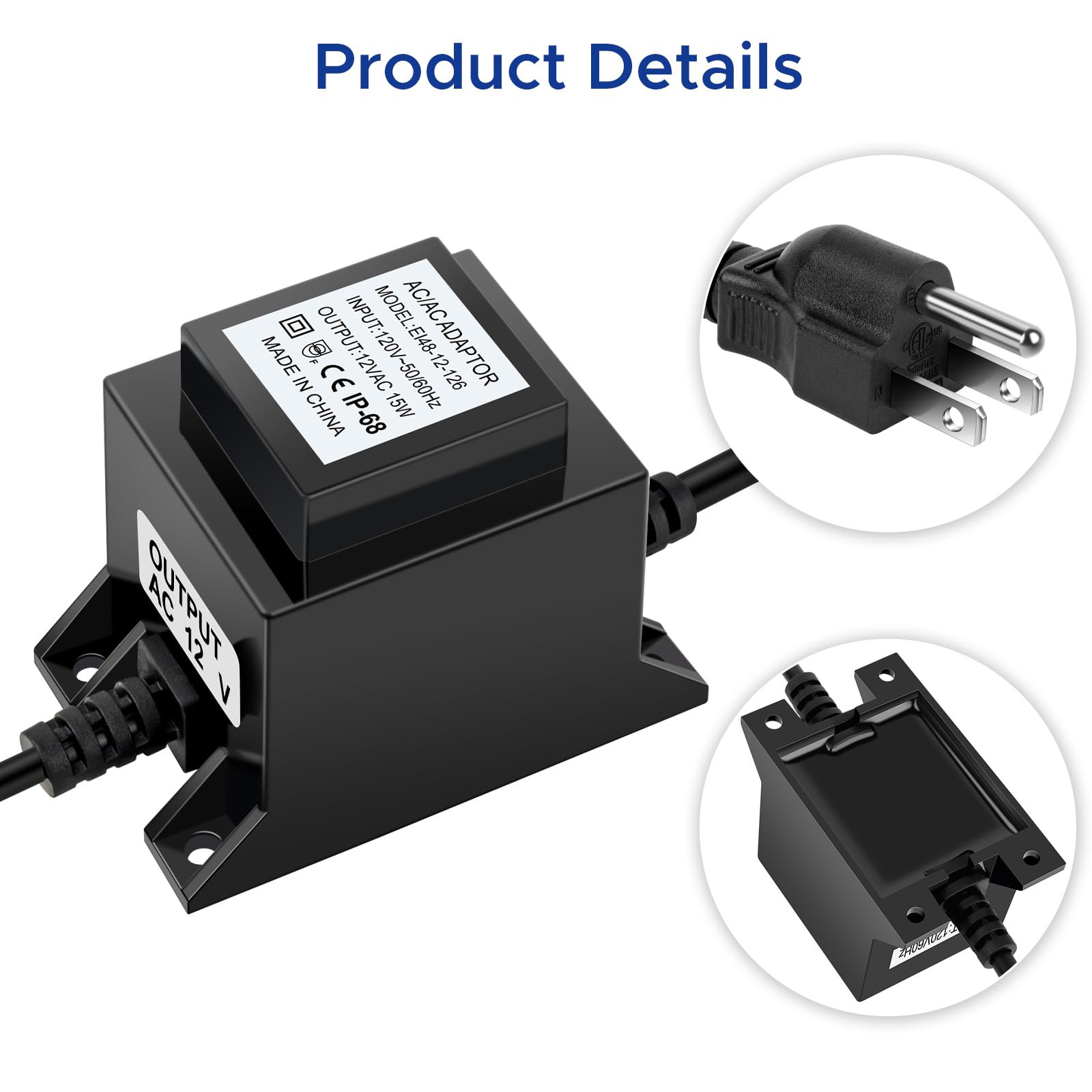 Karyoosi Low Voltage Landscape Transformer, Outdoor Low Voltage Transformer 110/120V Ac To Ac 12V 1.26A 15W, Power Supply Waterp