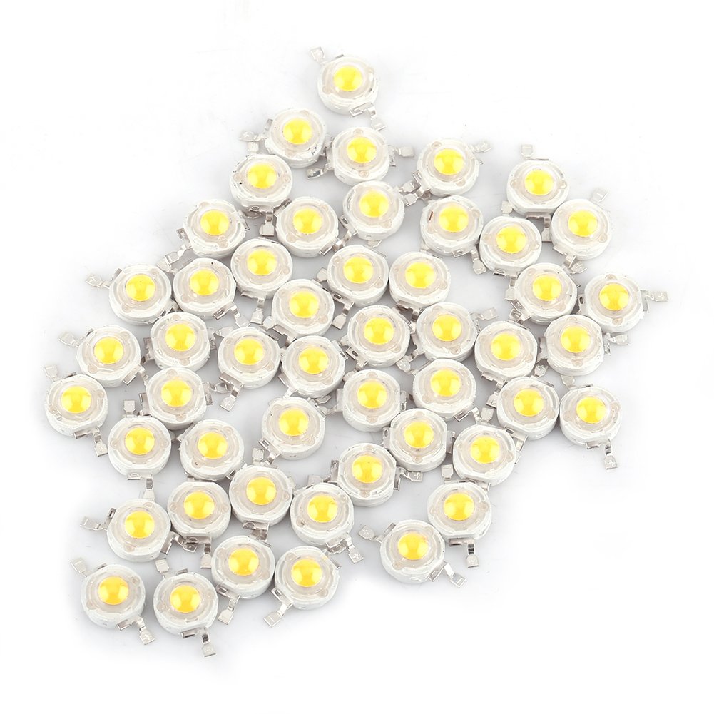 100Pcs Led Lamp Beads, 1W High Power Led Chip, Led Lamp Smd Chip Light Bulb, Smd Cob 1W Warm White Led Bead, For Home, Studio, Exhibition Foodlight/Spotlight Bulb Replacement(Warm White)