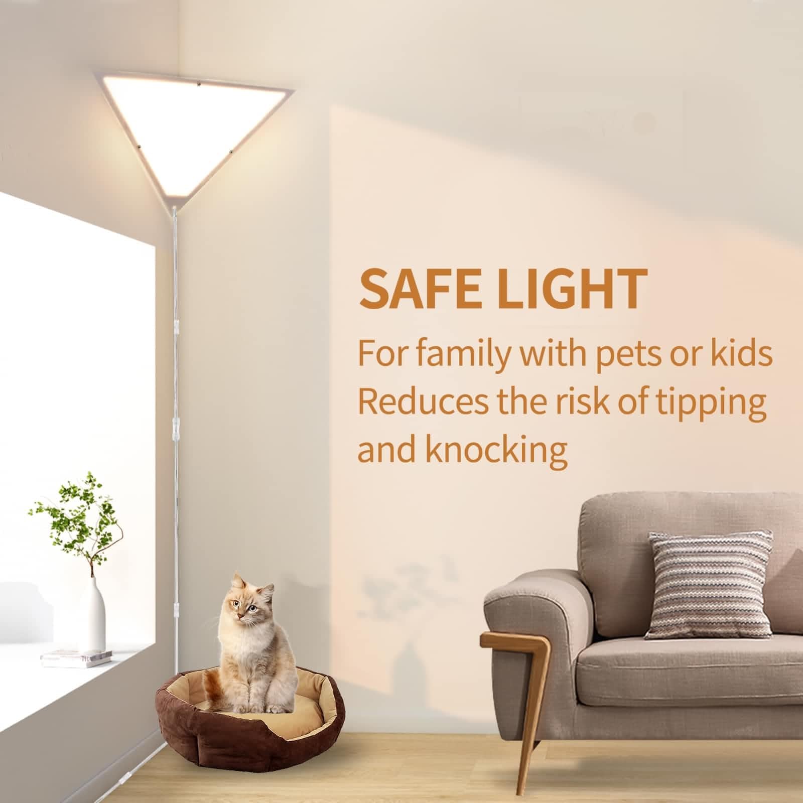 haultop Corner Light - Modern Triangle Ceiling Lamp, Acrylic Shade, 1-Pack, White for Living Room, Office, Bedroom