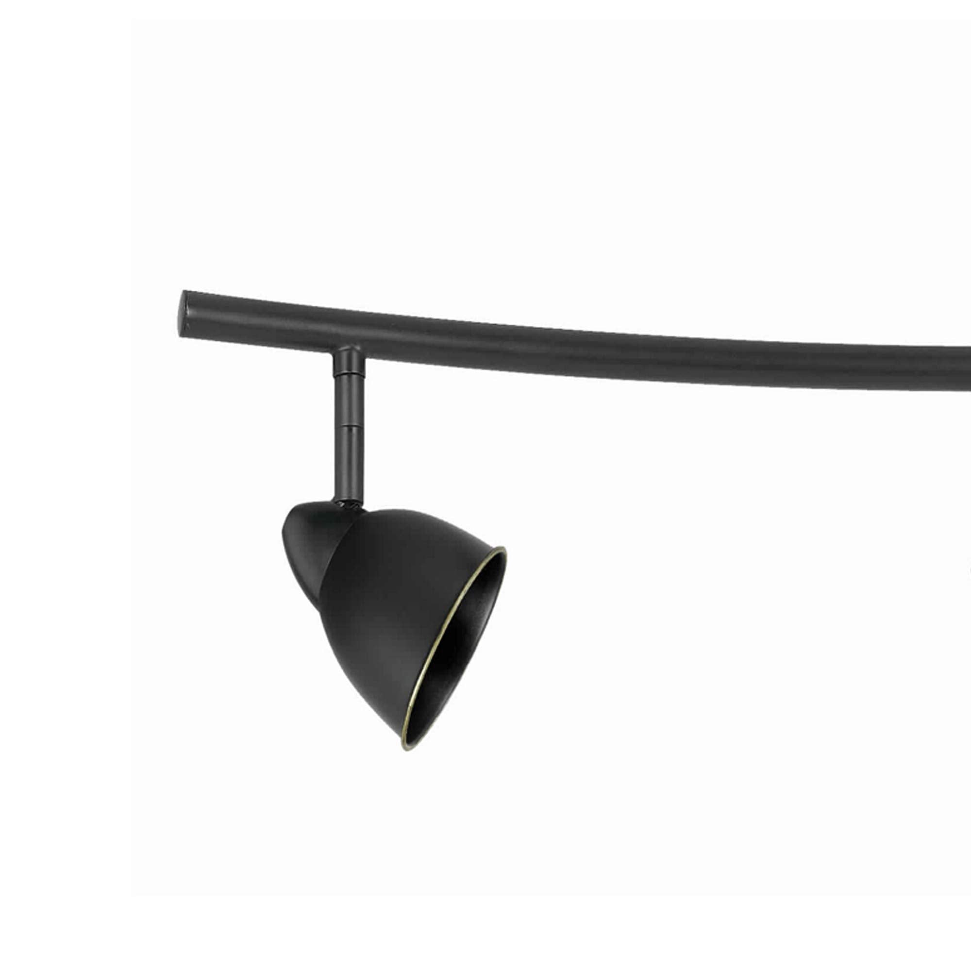 Benzara 5 Light Metal Track Light Fixture, Round Shade, Black, Model BM225646