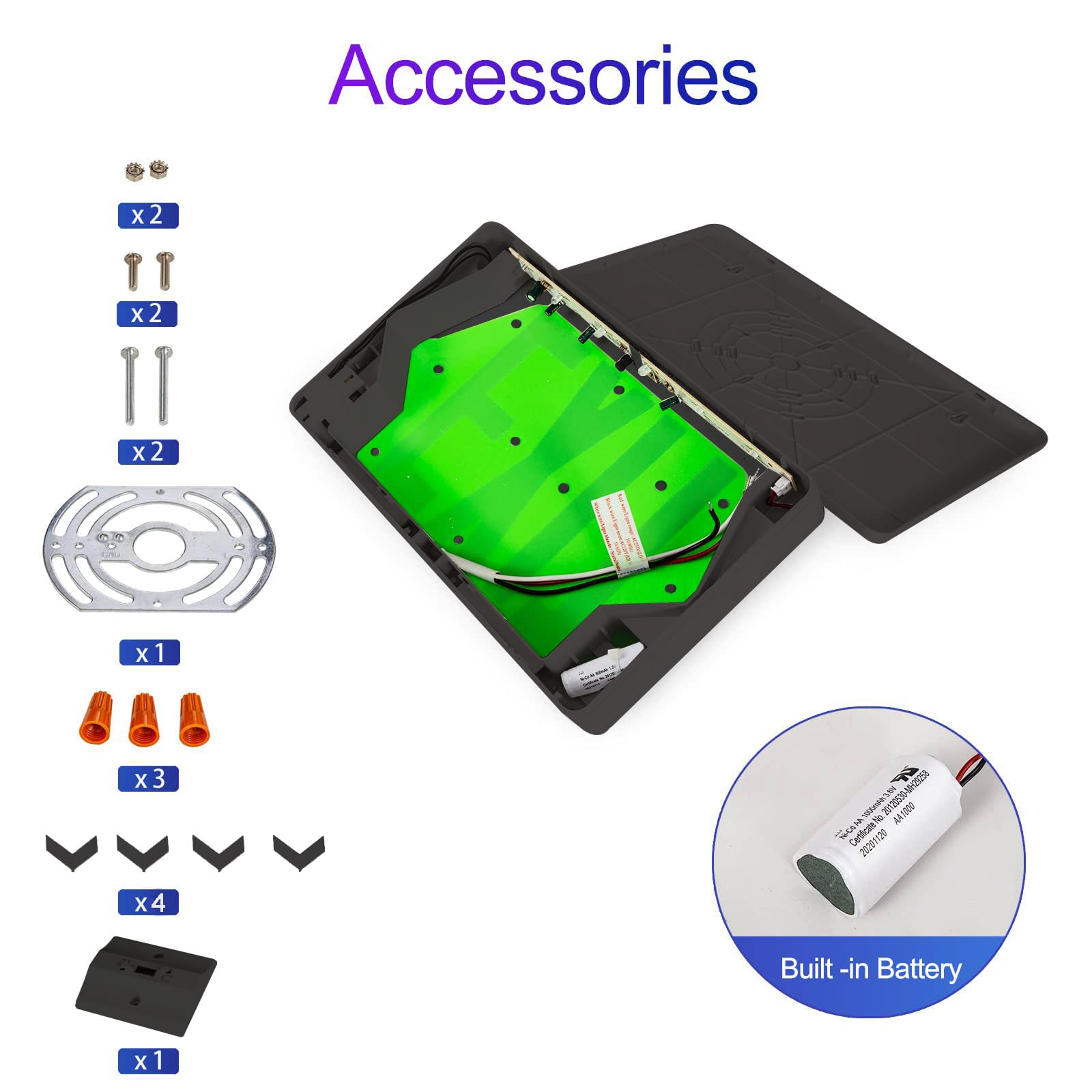 Cm Mzy Black Housing, Green Double Face Emergency Sign With Battery Backup, Ul Certified, Us Standards, Emergency Light, Ac 120/