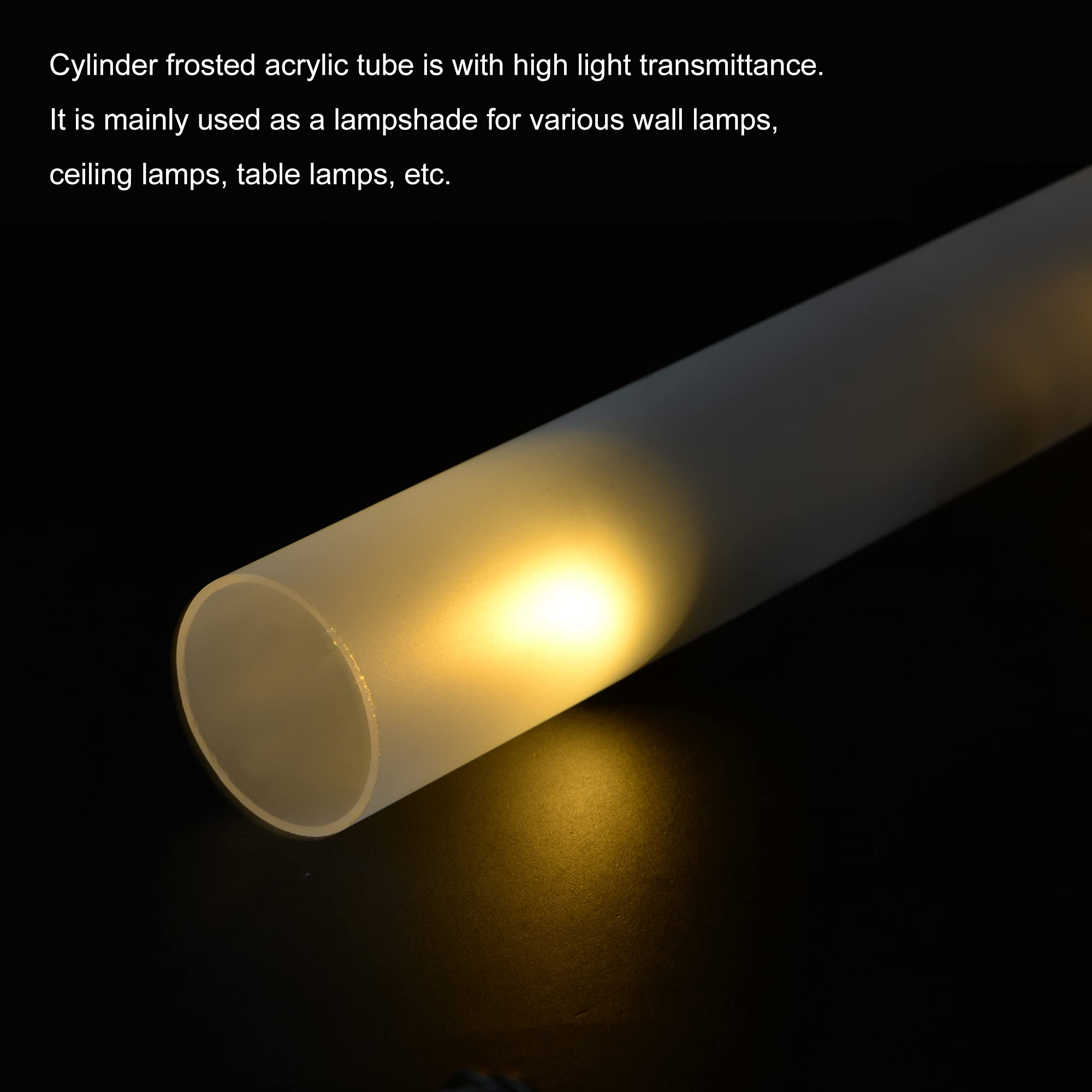 Meccanixity Clear Frosted Acrylic Lamp Shade 46Mmx50Mm 305Mm(12'') For Lampshade, Lighting