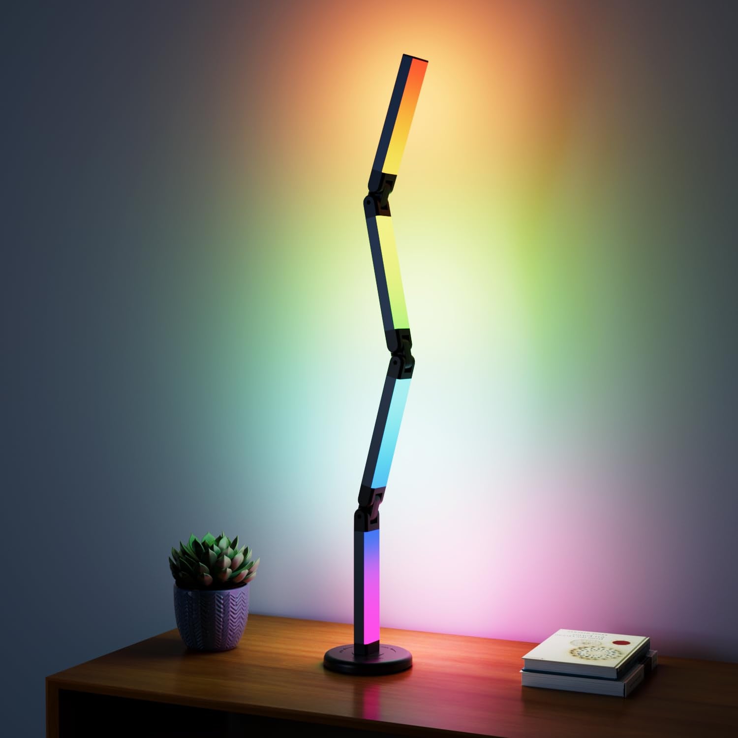 Led Desk Lamp with Atmosphere Lighting  Smart RGB LED Desk Lamp-Music Sync and 16 Million DIY Colors  Foldable Lamp with Dimmable and Timer  Modern LED Lights for Desk  and Gaming Rooms