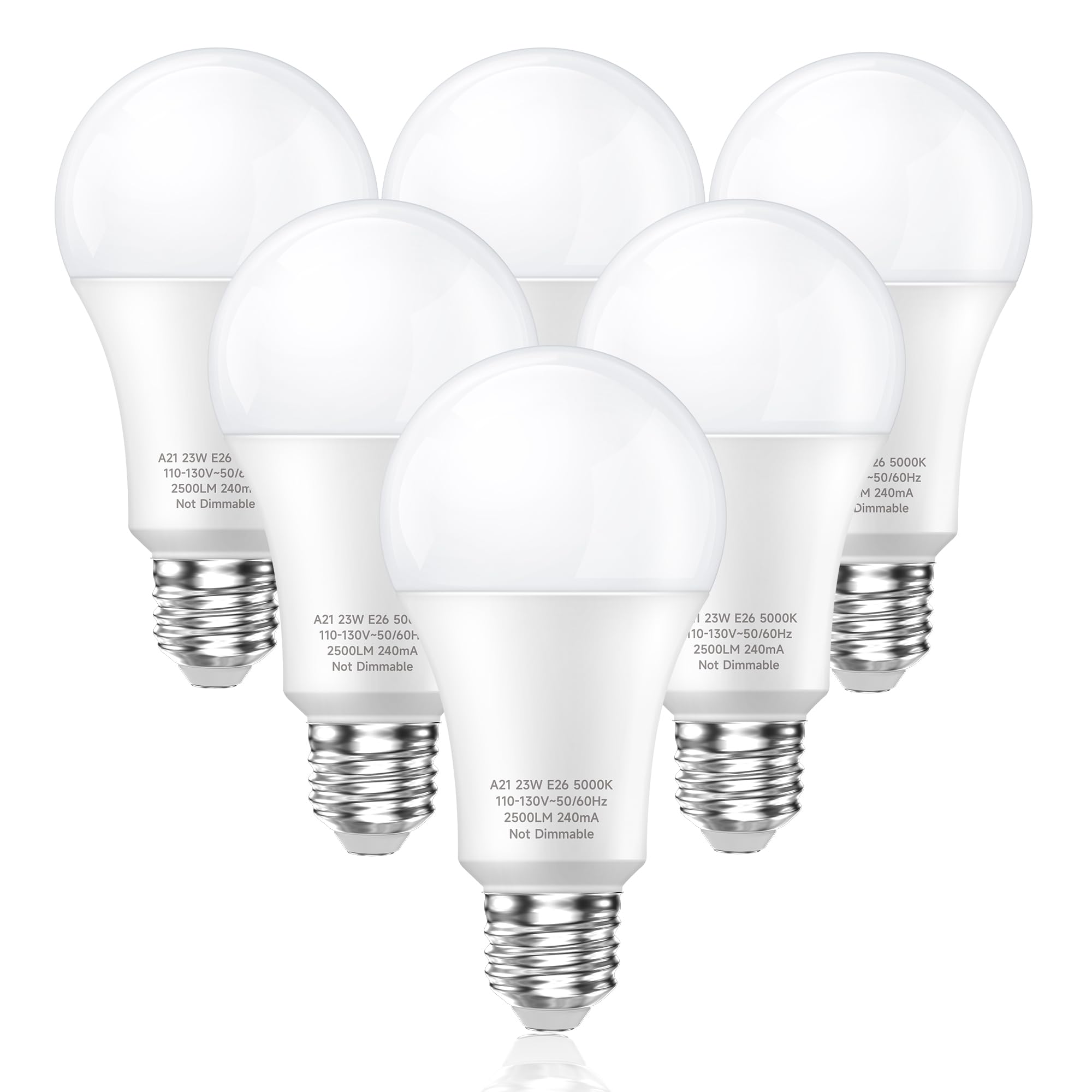 Ledera 150W Equivalent Led Light Bulbs, A21 23W Led Bulbs 2500 Lumens, E26 Base, 5000K Daylight White Bright Light Bulbs For Hom