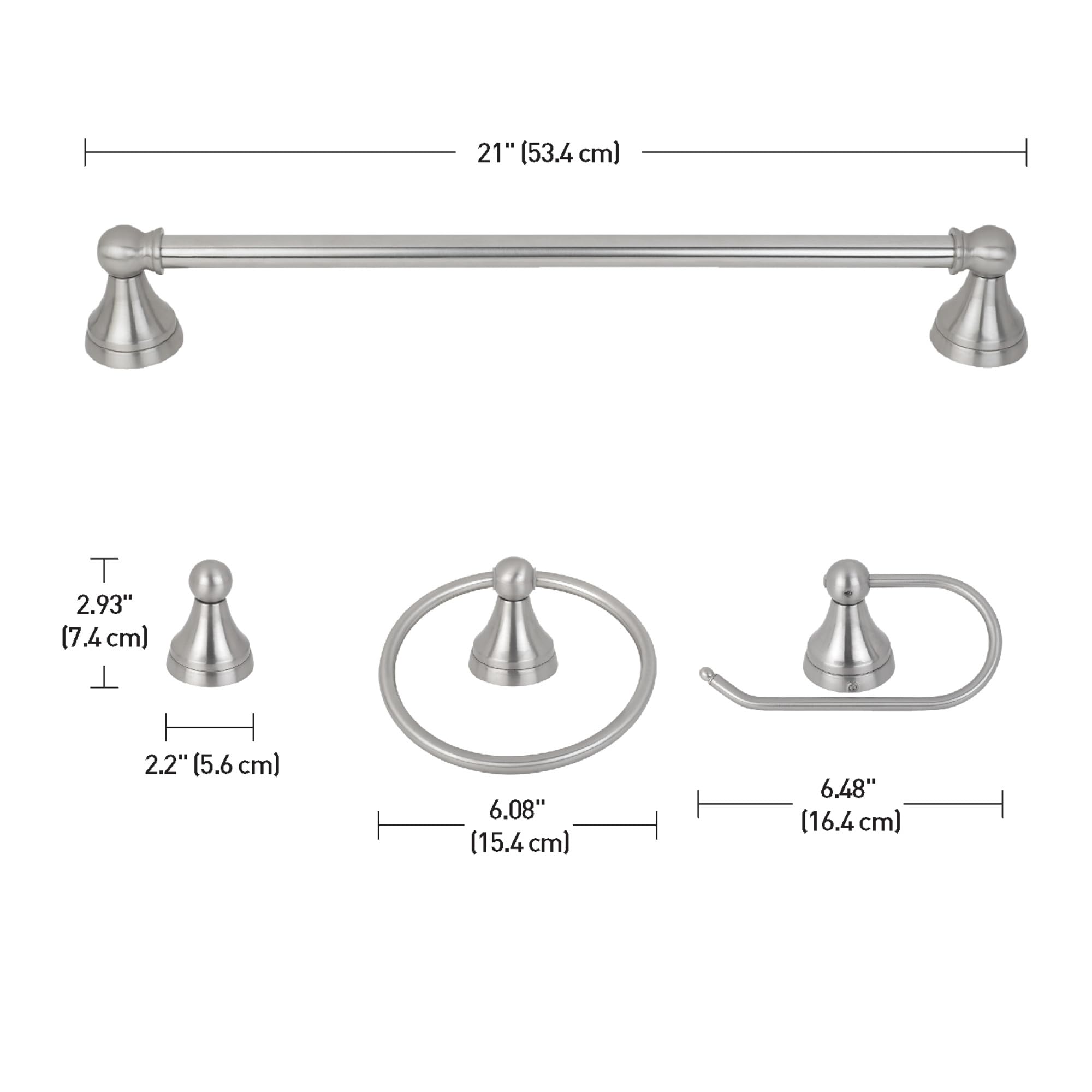 Globe Electric 50700 3-Light Vanity Set, Brushed Steel Finish, Metal, 8.07 inches, Bulb Not Included