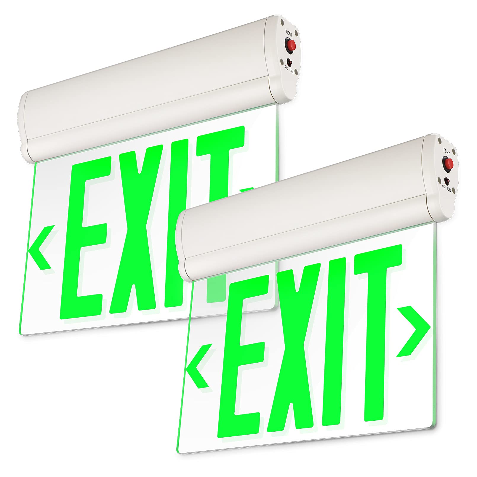 LEONLITE Green Emergency Exit Sign, UL 924, LED Edge Lit Exit Sign, Hardwired Exit Lights with Battery Backup, Double Sided, Rot