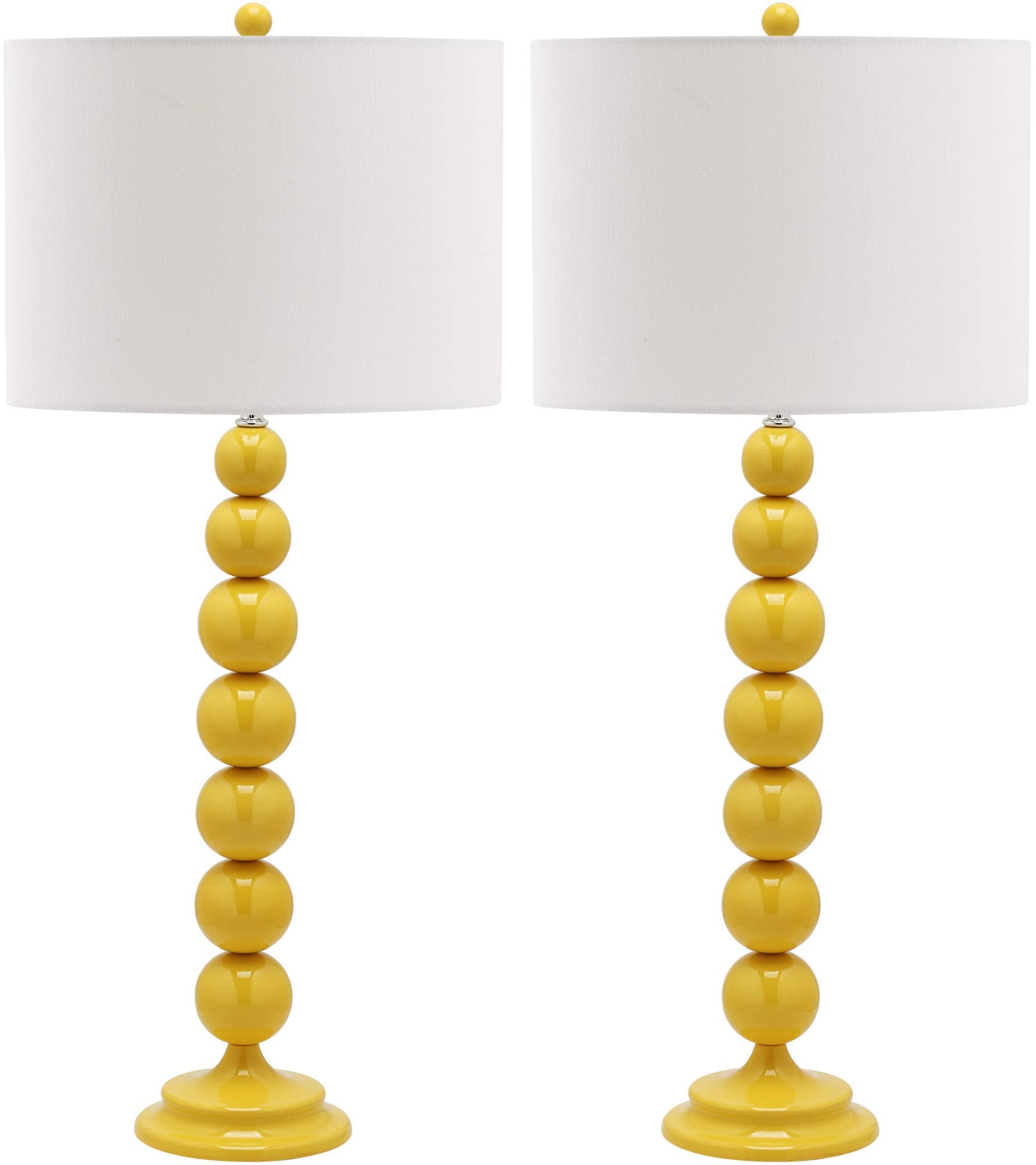SAFAVIEH Lighting Collection Jenna Modern Contemporary Yellow Stacked Ball 32-inch Bedroom Living Room Home Office Desk Nightsta