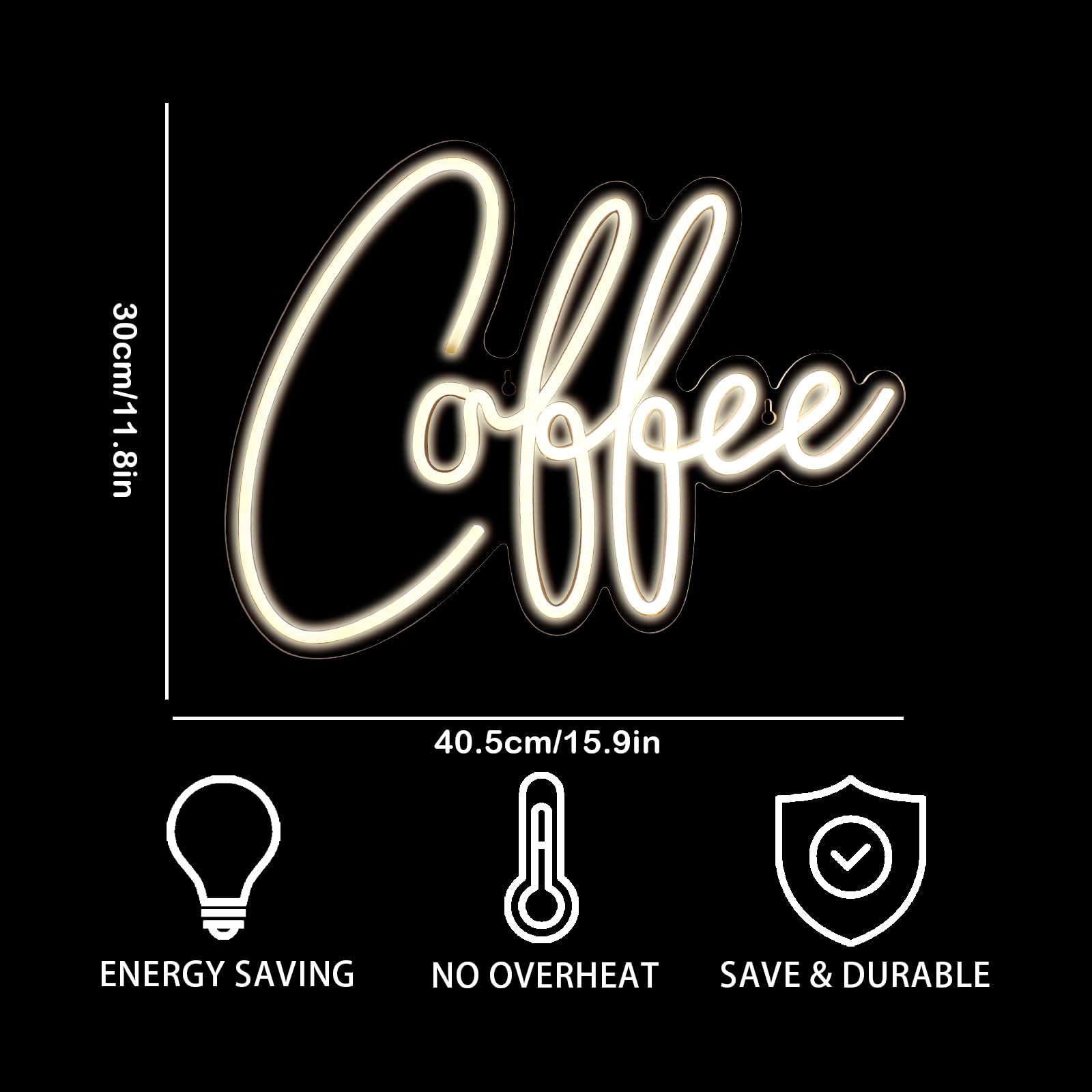 ineonlife Coffee Bar Neon Sign, Acrylic Wall Decor Light Up, 15.9inx11.8in, Coffee-White, Model QY-84