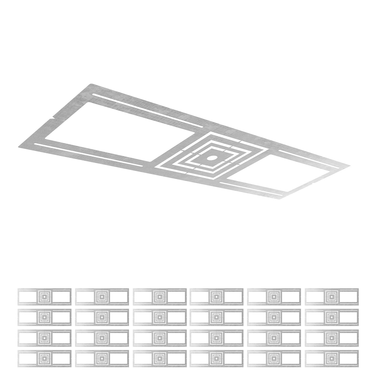 ASD New Construction Mounting Plate with Symmetric Square Hole - 3-4-6 Flat Steel Rough-in Wafer Light Bracket, LED Recessed Lig