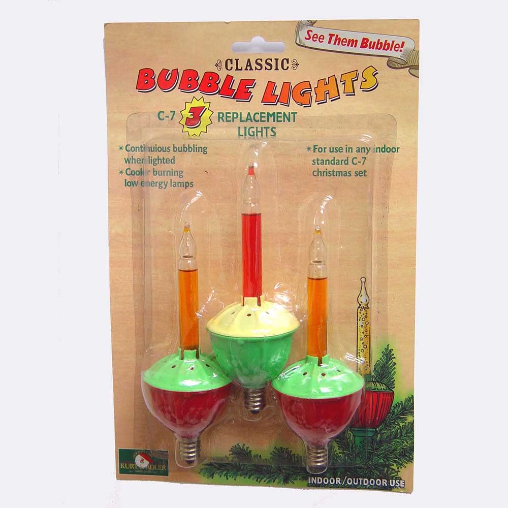 Kurt S. Adler Replacement Bulb Set, Glass, Multicolor, 3 Count, Model R0056/A