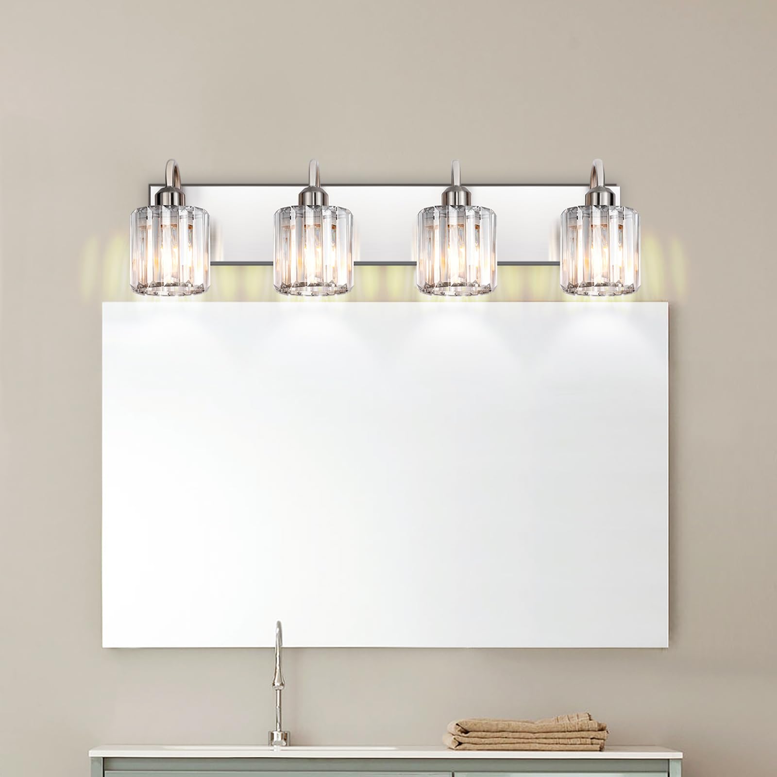 Valytime Bathroom Vanity Light, 4-Lights, Brushed Nickel, Stainless Steel Fixtures, Model 790832314900