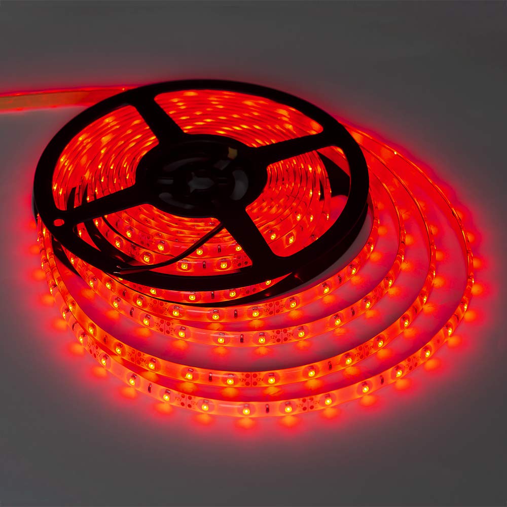 XINKAITE LED Strip Lights 16.4ft Waterproof Flexible Tape Light 300 LEDs Red Model DTXW004-RD