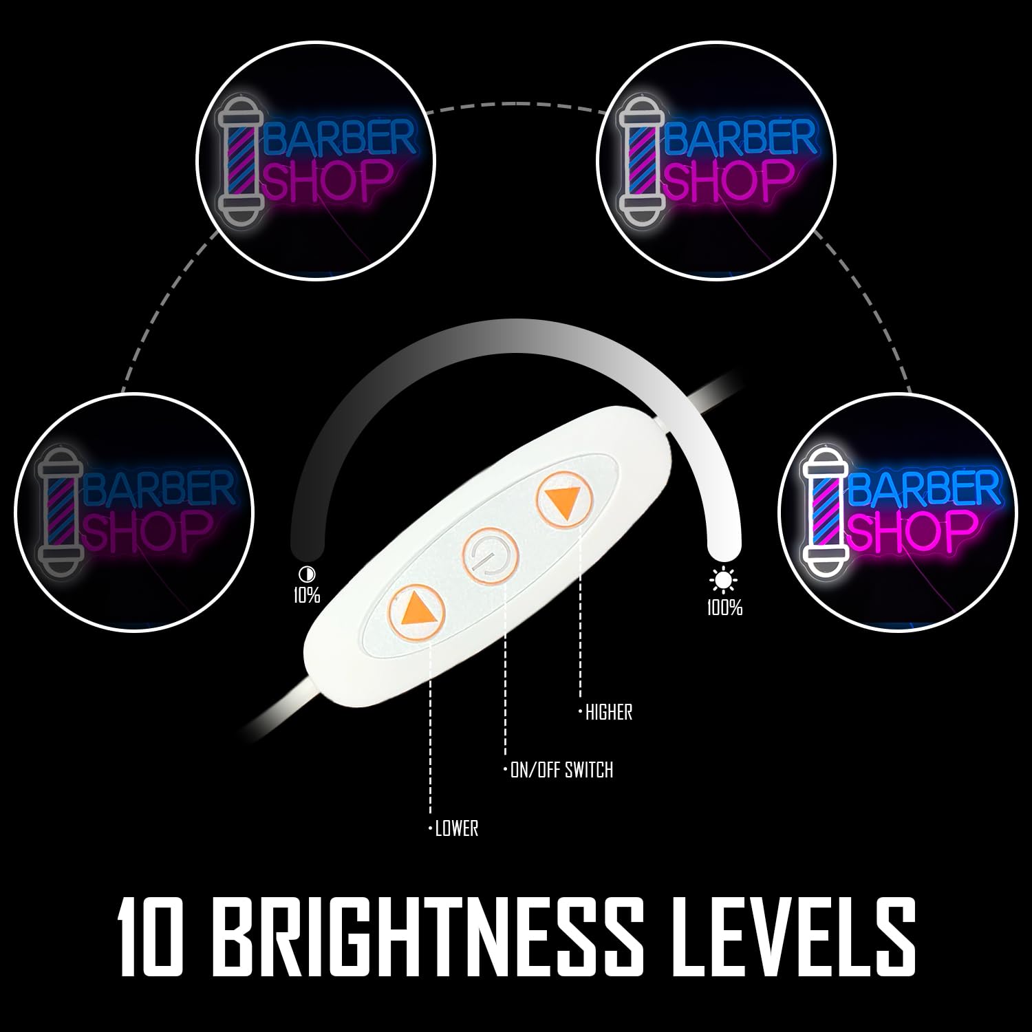 Barber Neon Sign for Barber Shops Hair Salon Decor Led Light Up Signs Dimmable Barber Neon Signs for Wall Decor Business Store S