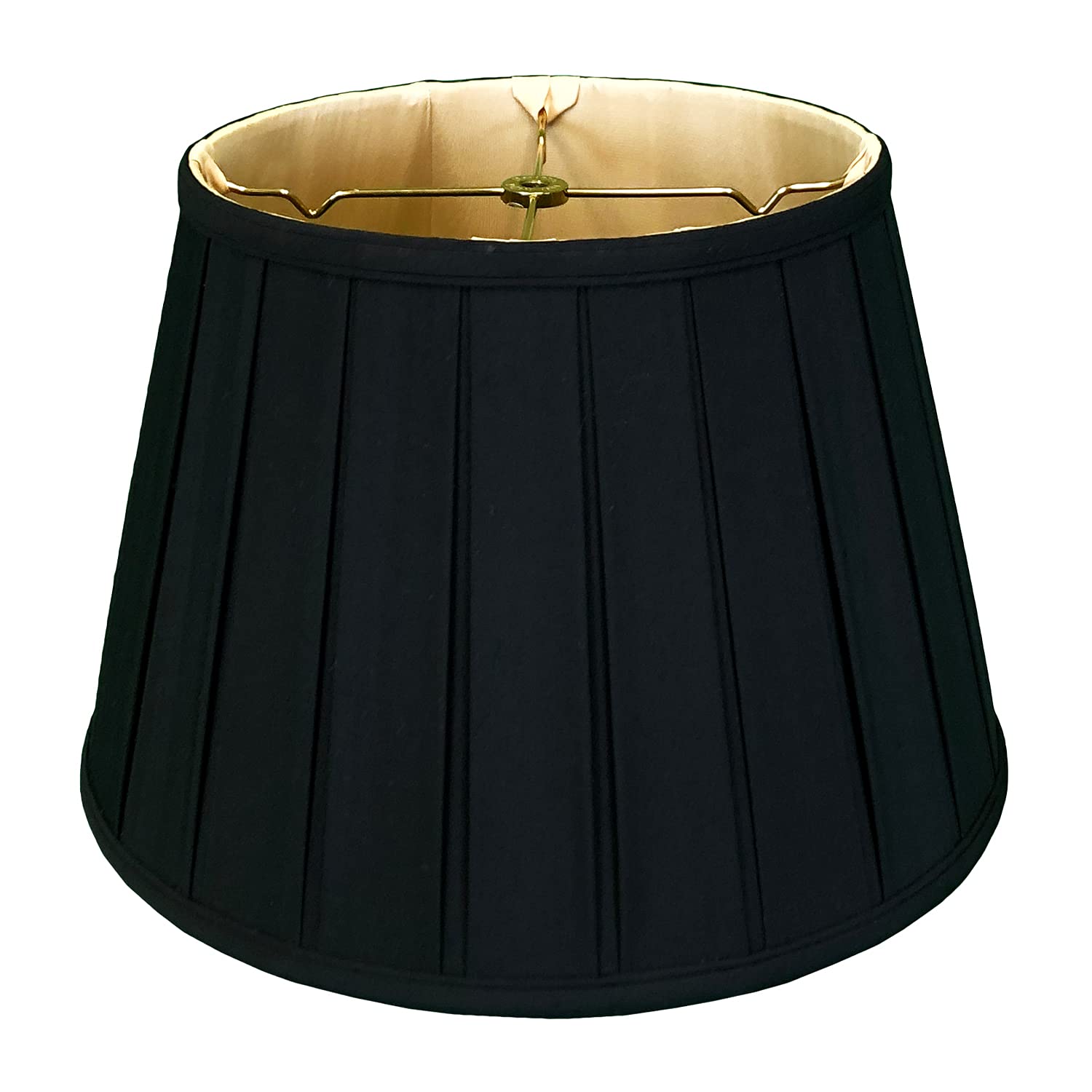 Royal Designs Empire English Pleat Lamp Shade, Metal, Black/Gold, 13 x 19 x 11.25, Model BS-724-19BLKGL