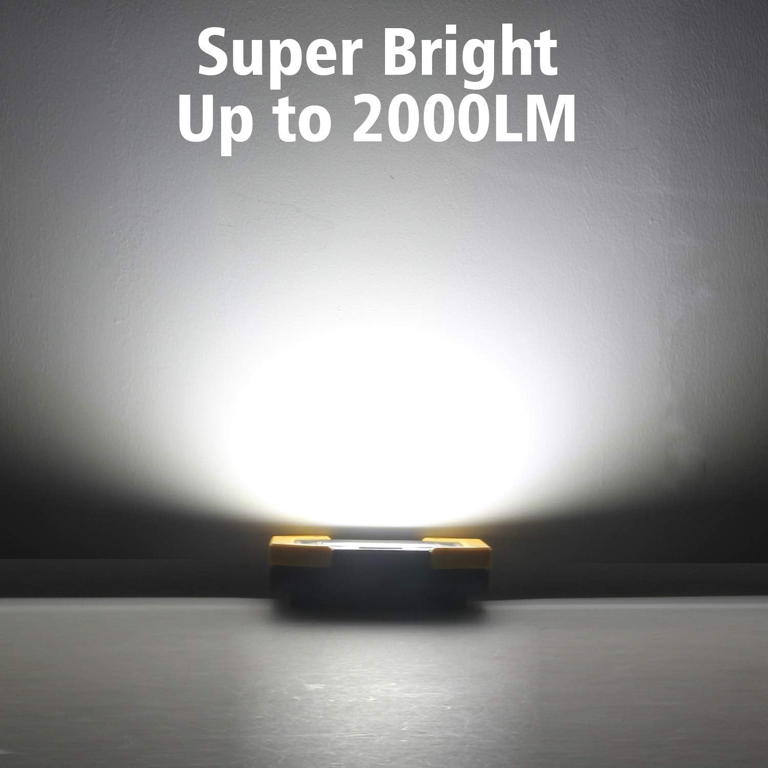AUMIO Rechargeable LED Work Light 2 Pack - 30W 2000LM, Portable, Waterproof, Yellow, Model PWL0101X2