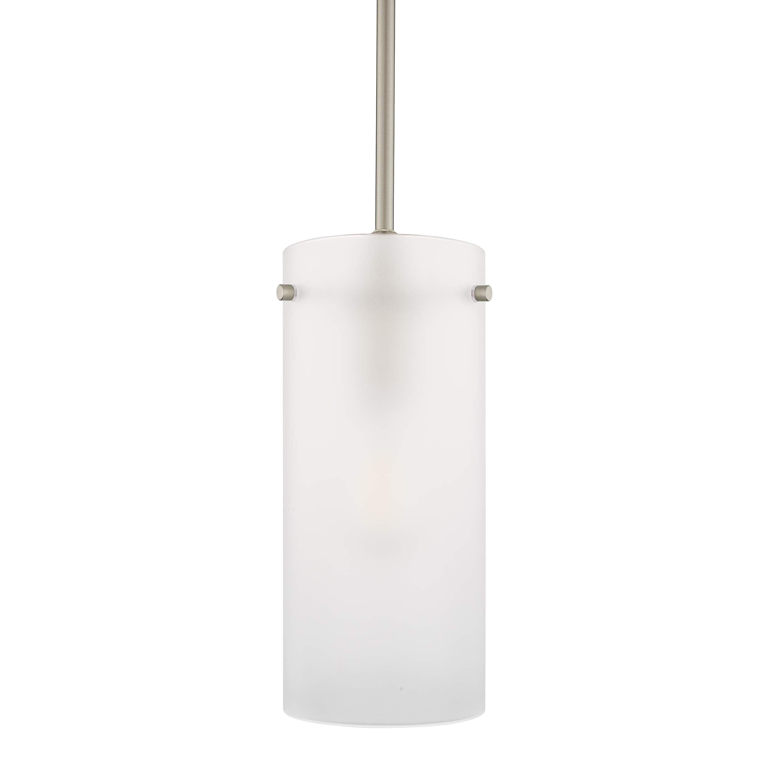 Linea di Liara Modern Pendant Light - Brushed Nickel, Large Metal Shade, Model LL-P312F-BN