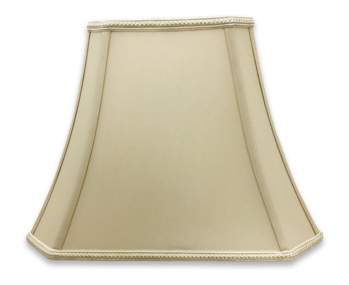 Royal Designs, Inc. Rectangle Bell Shade, Faux Silk, 8x14x10.6, Beige, Spider Fitter, Model DSO-68-14BG