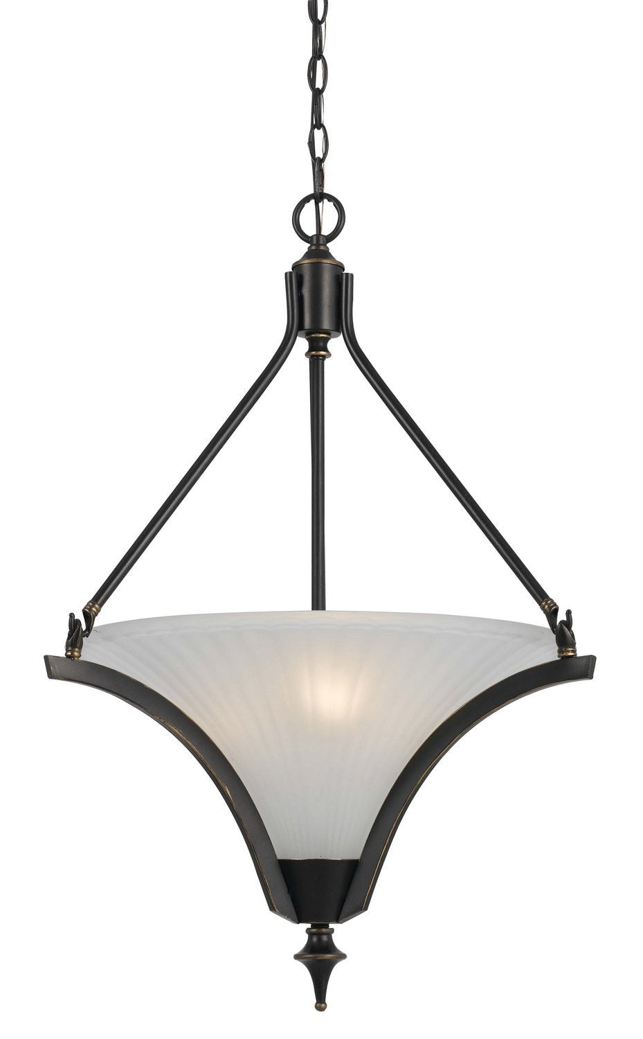 Cal Lighting FX-3541/1P Transitional Three Light Pendant from Rockwood Collection in Bronze/Dark Finish, 22.00 inches