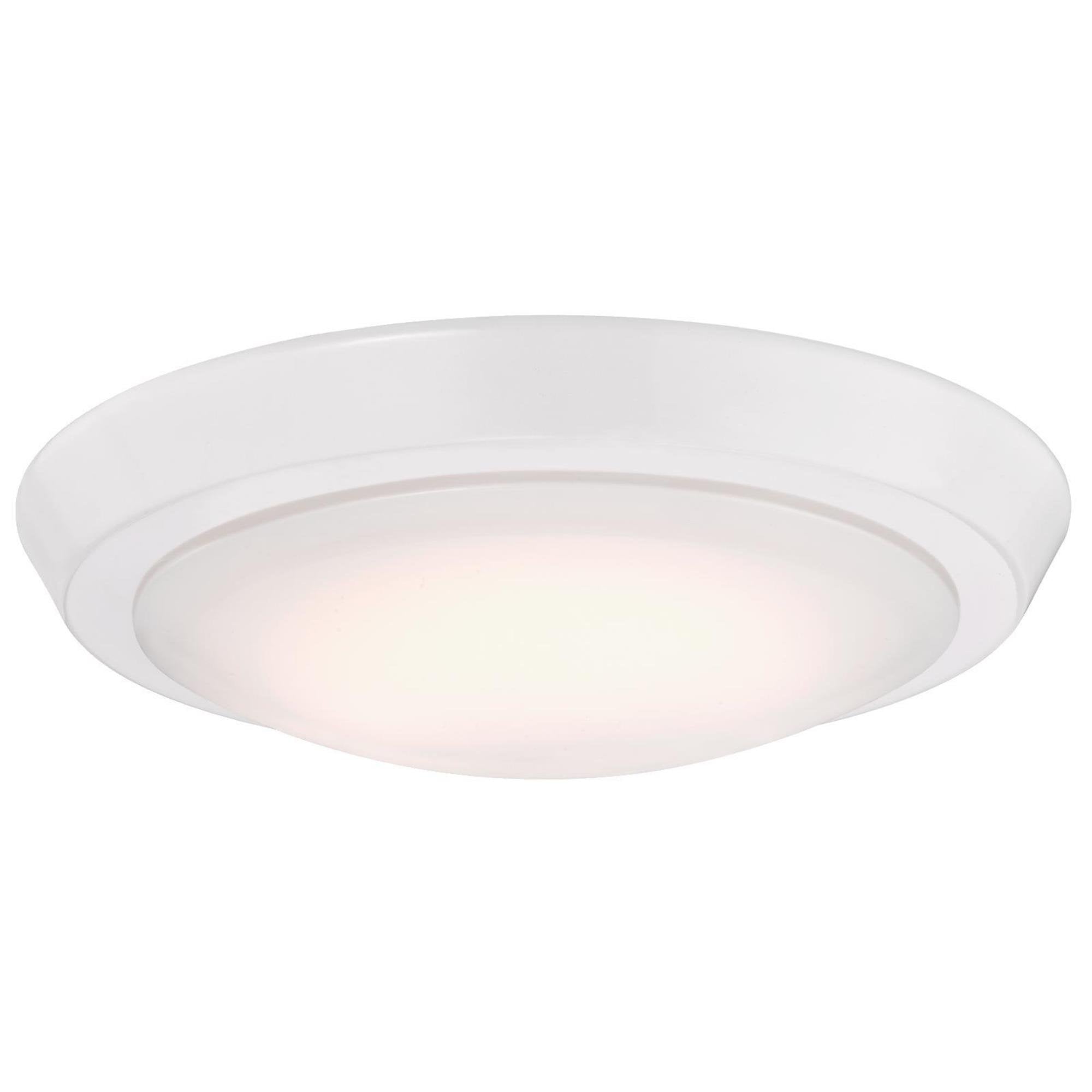Westinghouse 6107400 LED Indoor Flush Mount Ceiling Light Fixture, White, Frosted Acrylic Shade