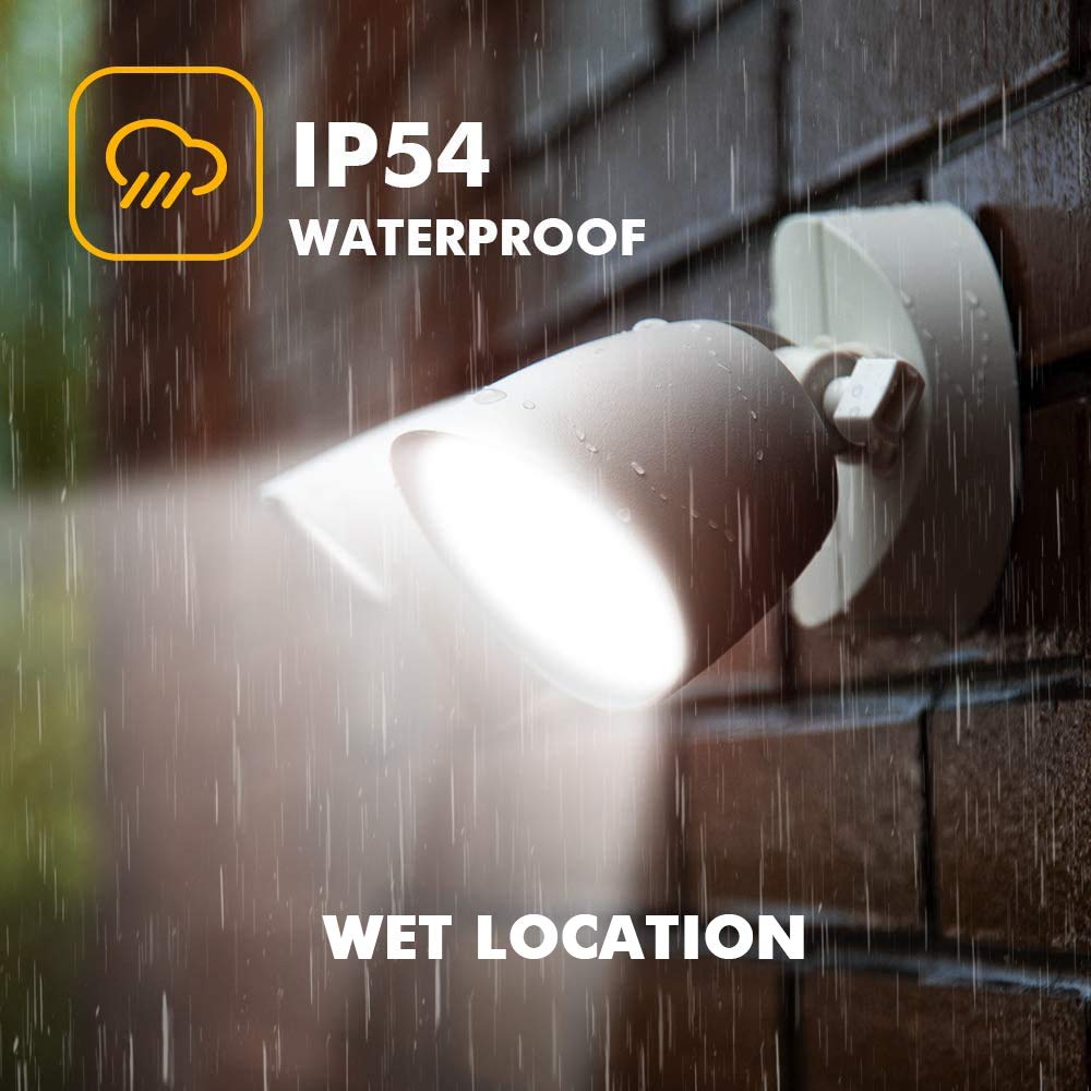 LUTEC Dual-Head LED Floodlight 2500 Lumen 32 Watt Waterproof Wall Light Model 6222W White
