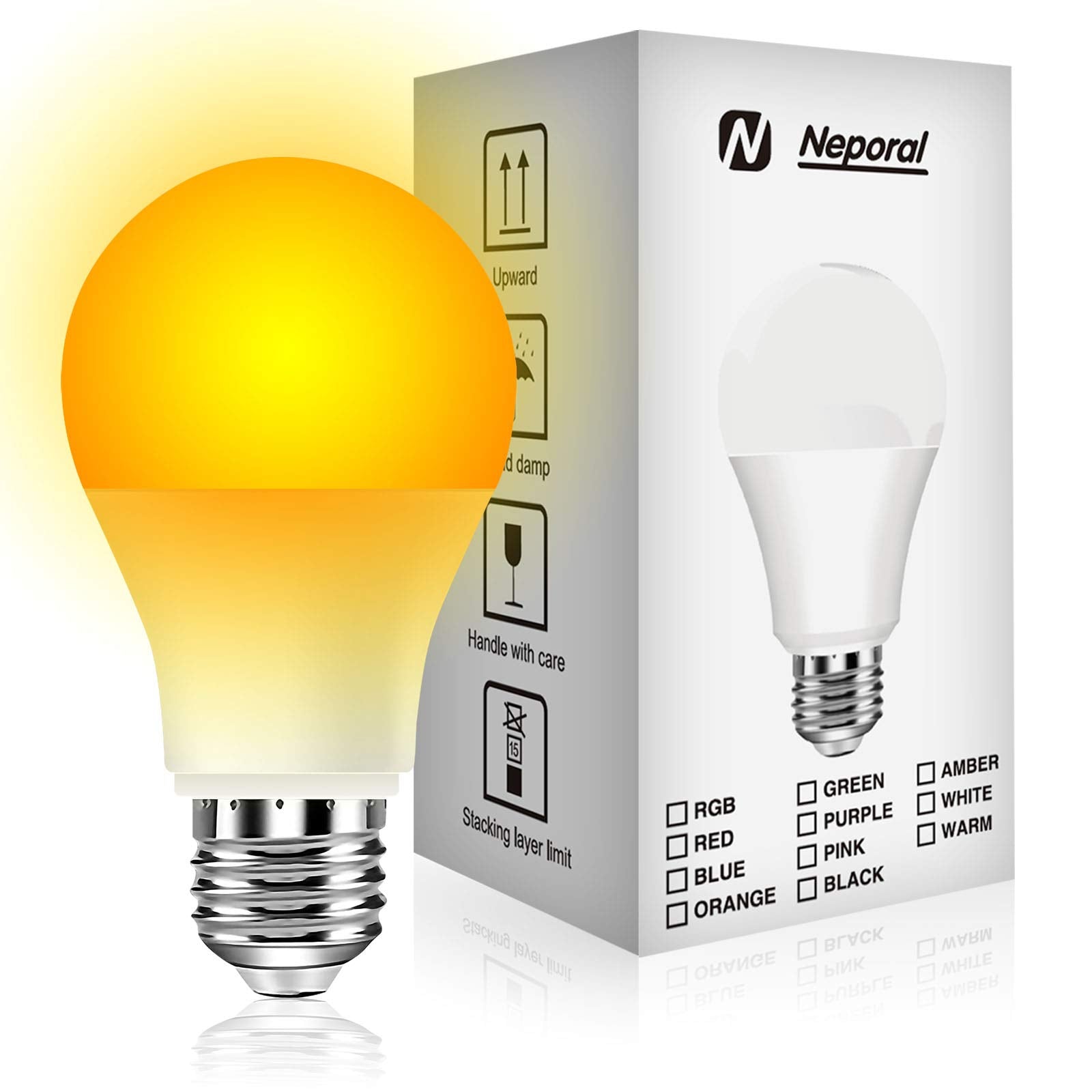 Neporal 9W Night Light Bulbs, Blue Light Blocking Sleep Light Bulbs 1800K, Gentle On Eyes For Sleep And Reading, Soft Warm Light
