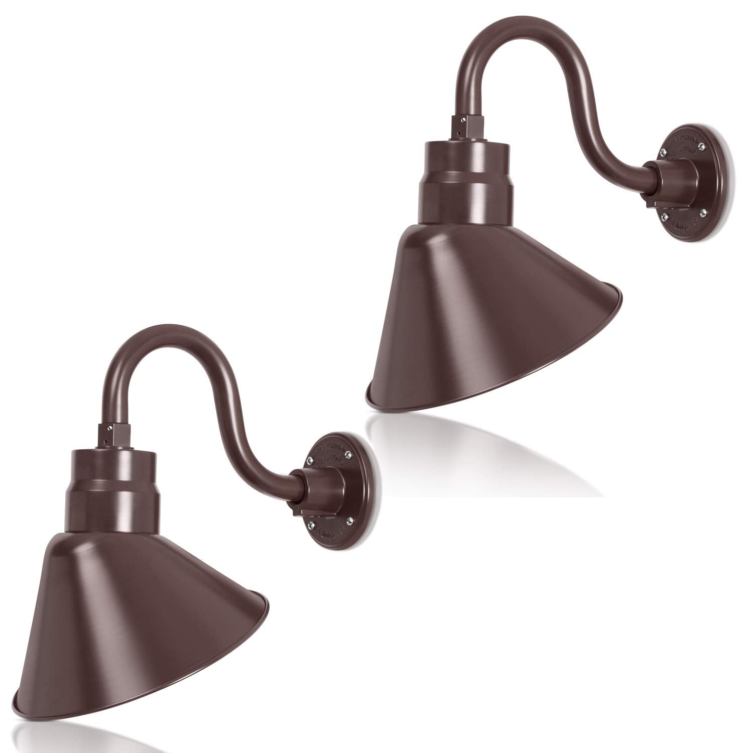 10in. Architectural Bronze Angle Shade Gooseneck Sign Light Fixture With 10in. Long Extension Arm - Wall Sconce Farmhouse, Antiq