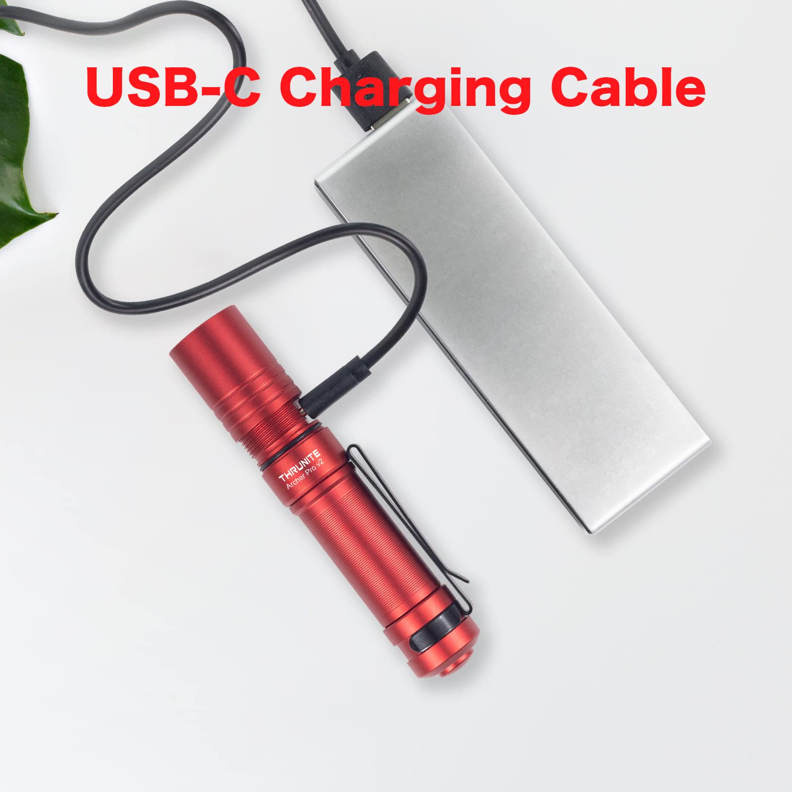 ThruNite Archer Pro V2 EDC Flashlight - 950 Lumens, USB-C Rechargeable, Pocket Size, Aluminum, Red CW