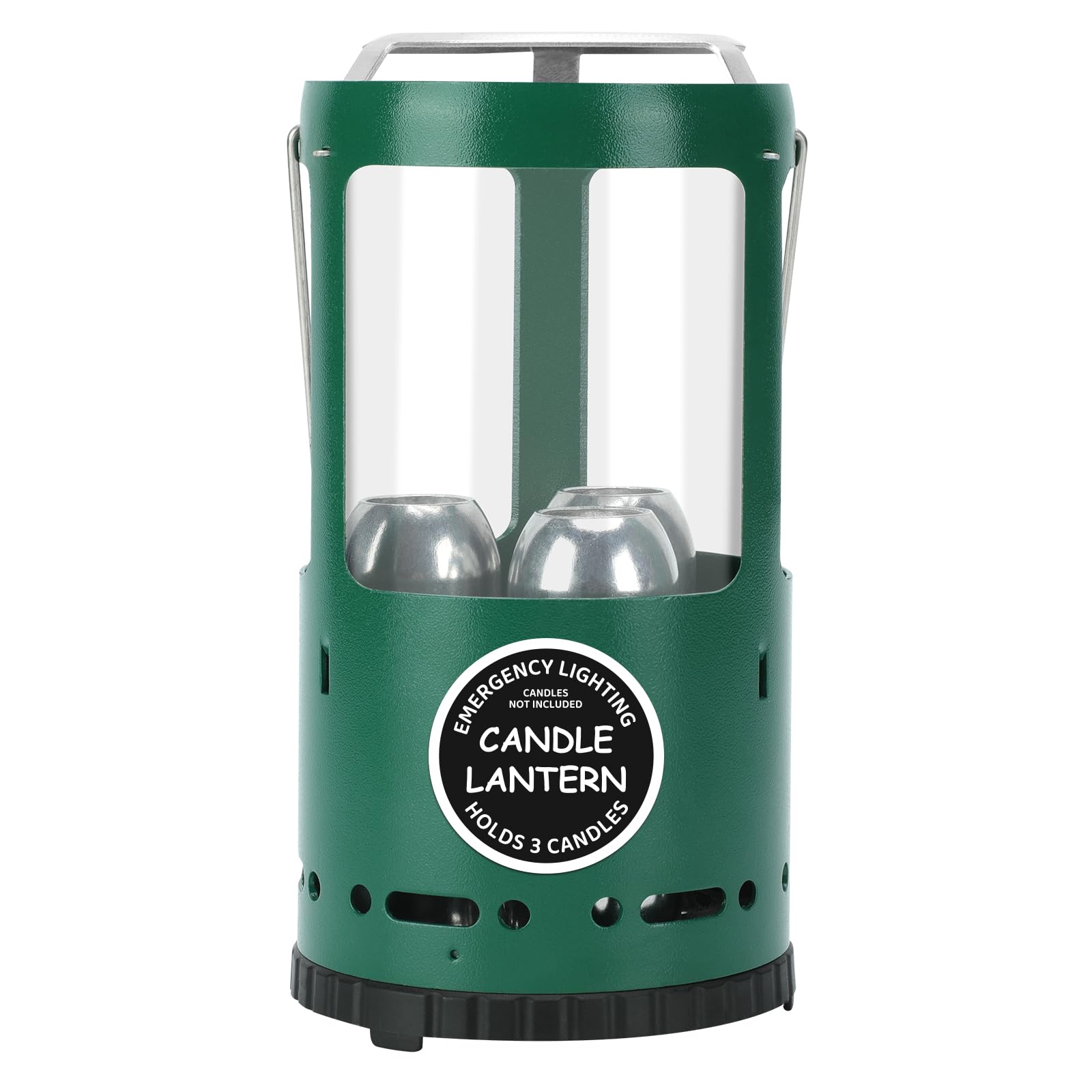 Candle Lantern, Camping Gear For Campers And Emergency Use, Without Candles (Green)