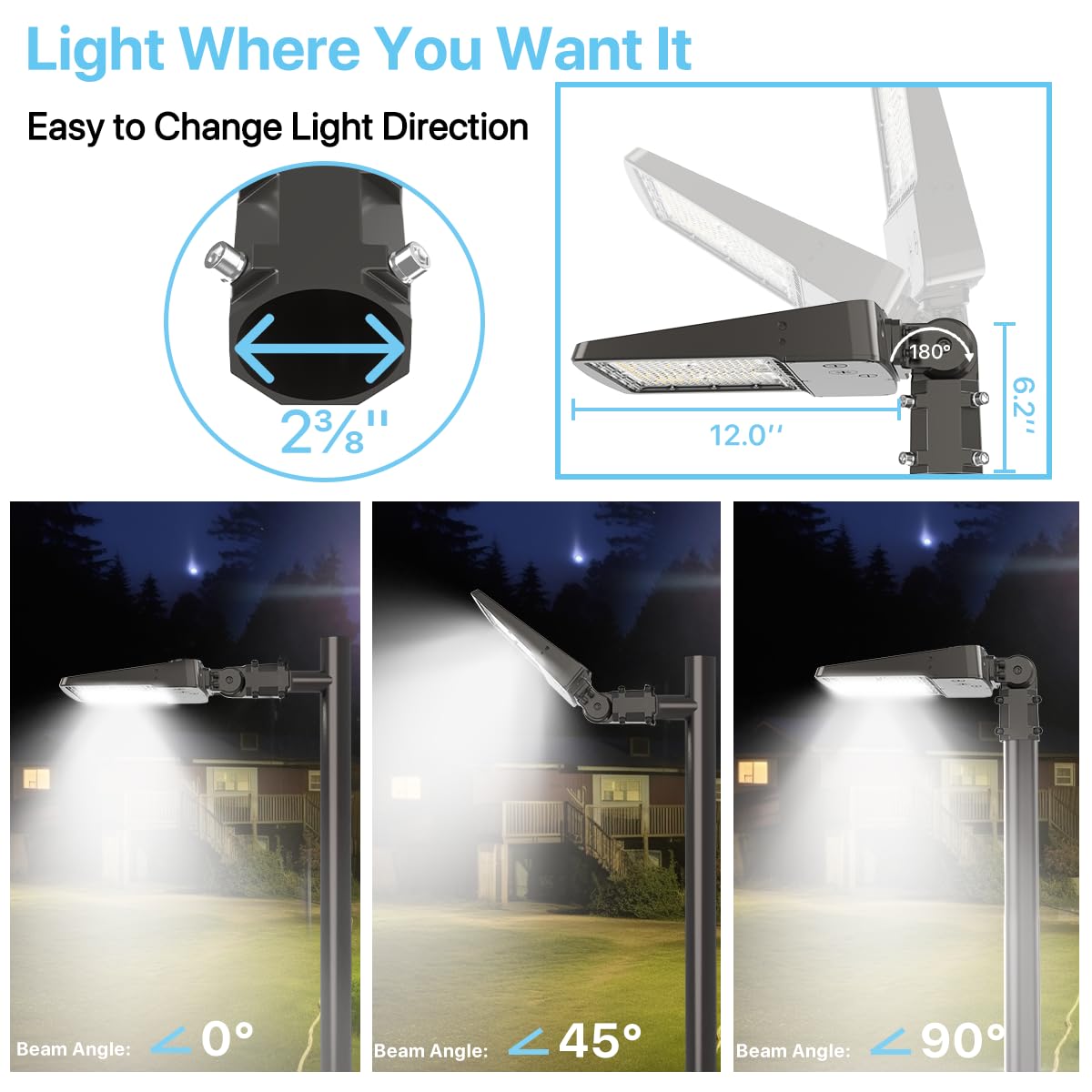 HYPERLITE 200W LED Parking Lot Light, 30000LM, Dusk to Dawn, Bronze, Aluminum, Model SAZE-200WSFM-1PC, IP65 Waterproof