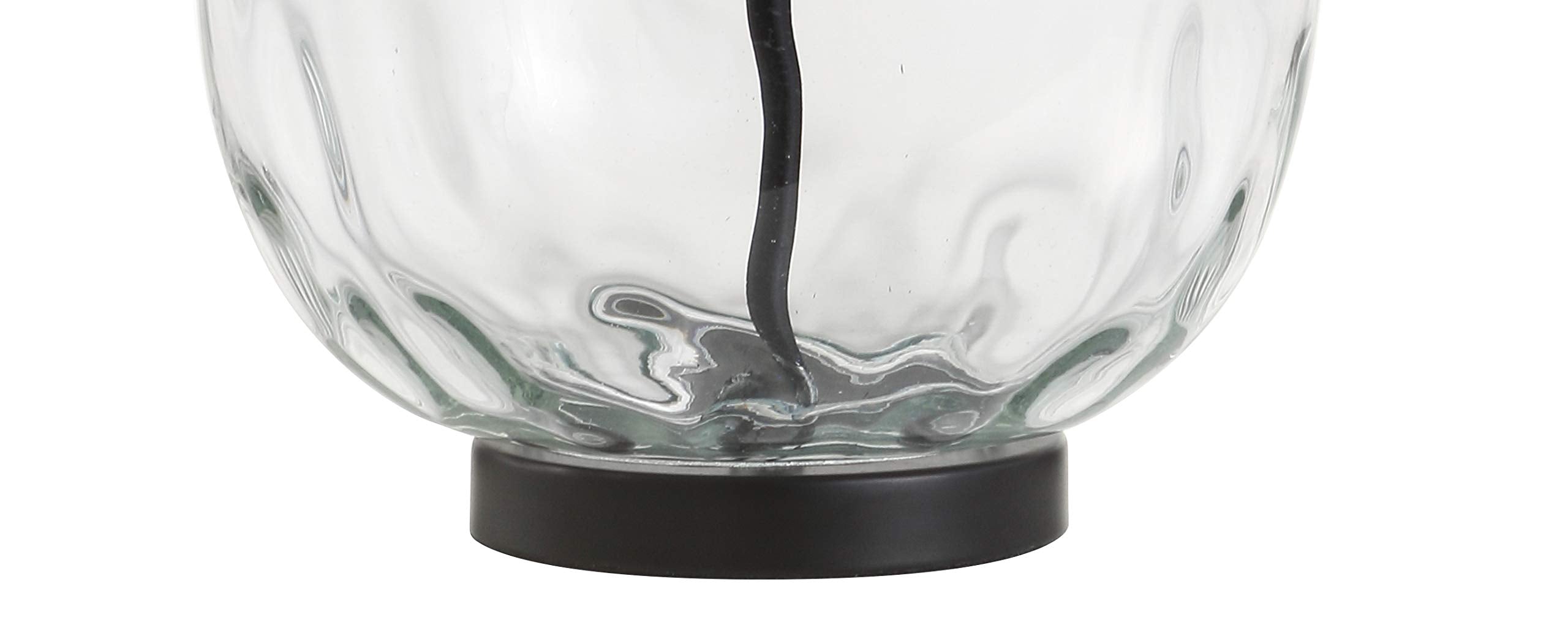 JONATHAN Y Rae LED Table Lamp, 26.5in Glass/Metal, Clear/Black, Model JYL1067A, Rustic Cottage Style for Bedroom, Living Room, Office