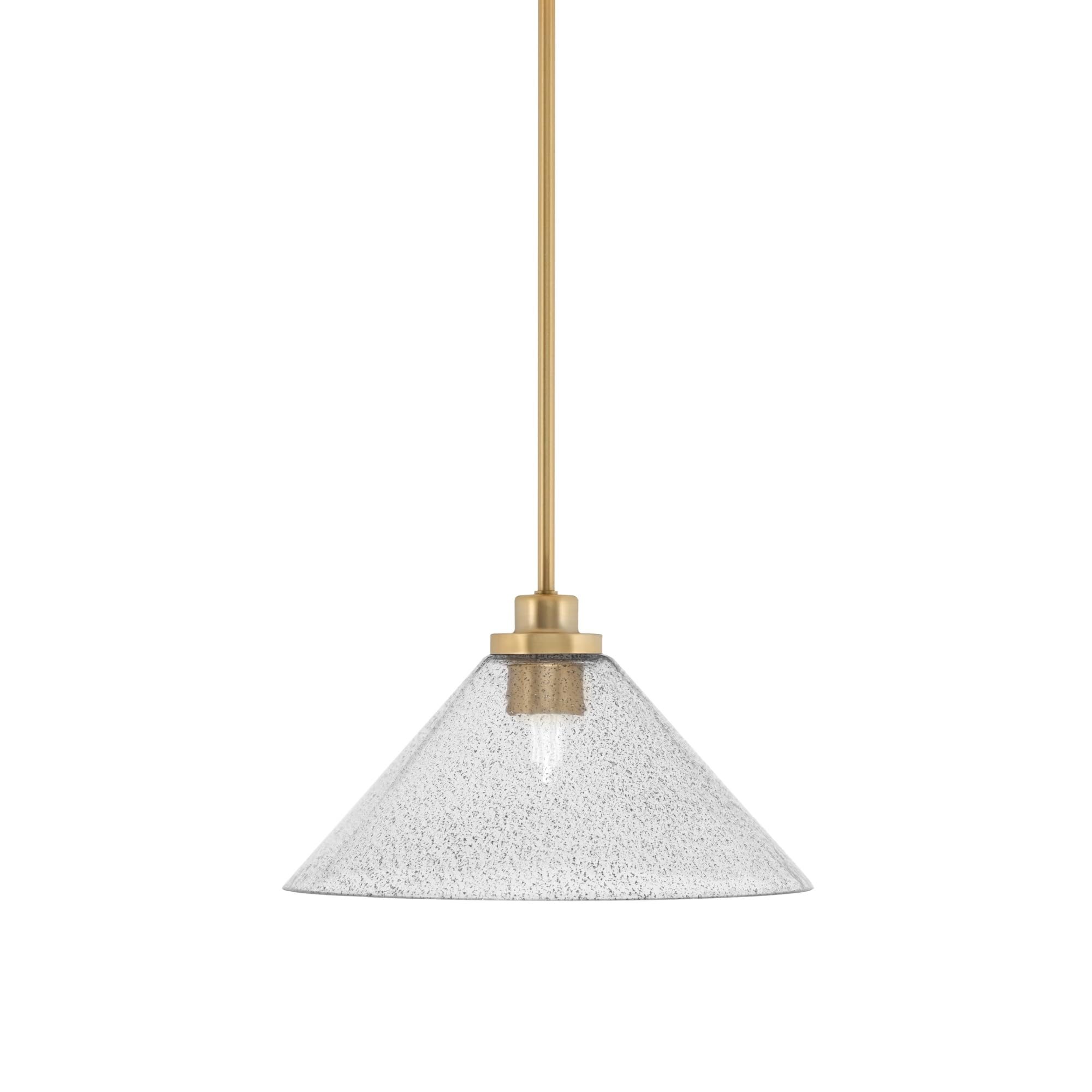 Toltec Lighting Odyssey Mini Pendant - New Age Brass Finish, 12in Smoke Bubble Glass