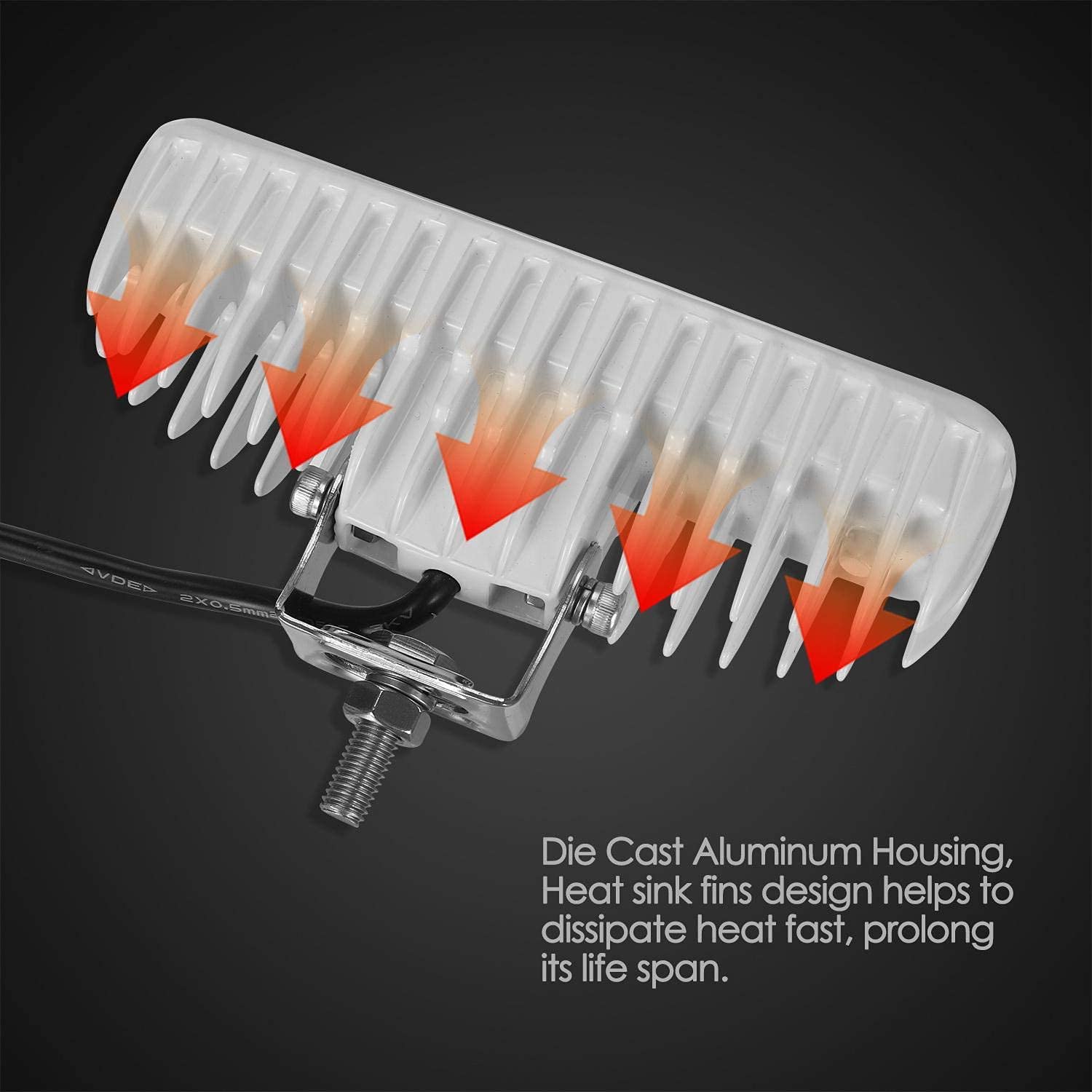 Partsam Waterproof Led Boat Lights White Beam 6.3 Inch 36W Ip67 Waterproof Deck Dock Marine Light 4000Lms 150Flood Light 12/24V