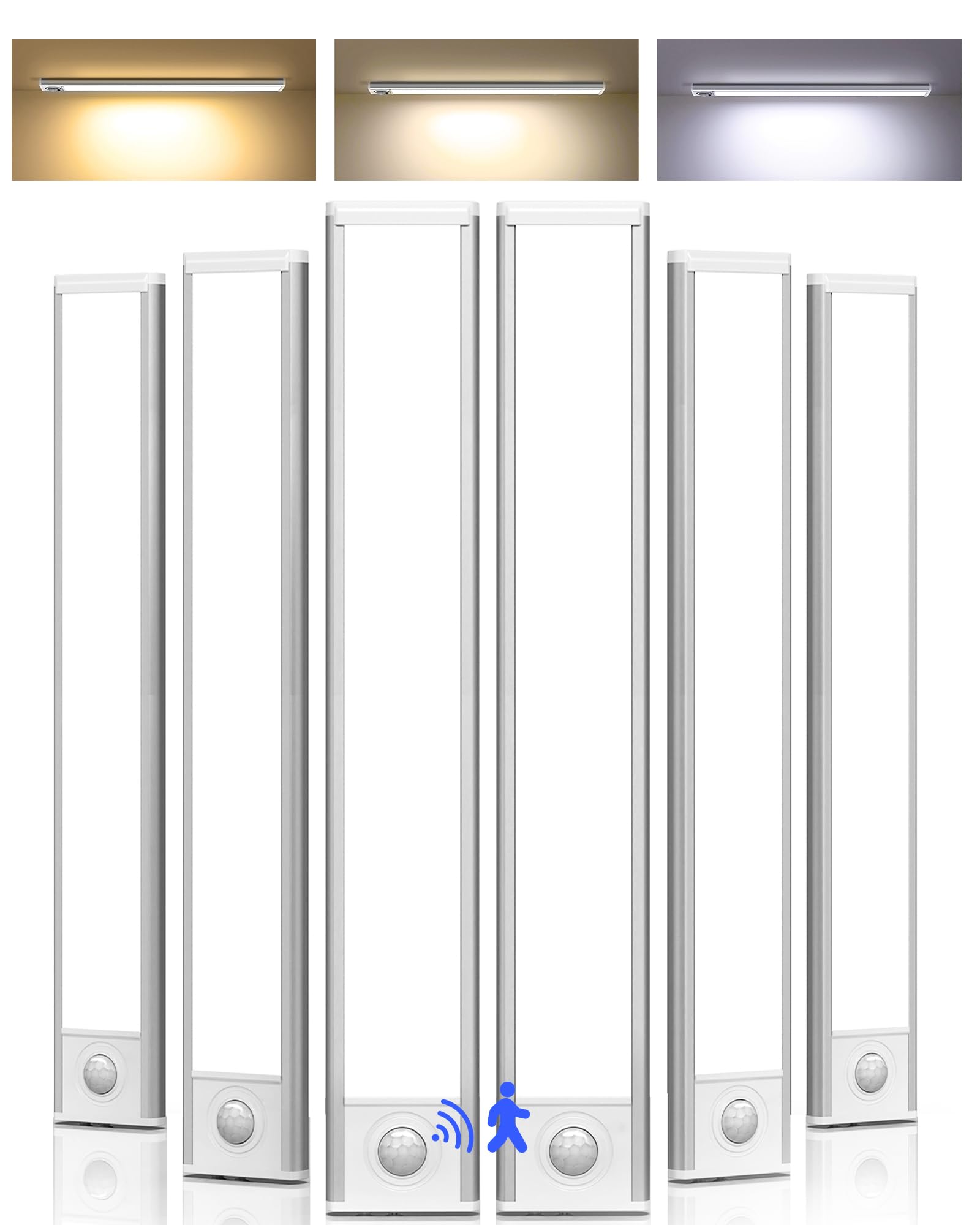 Under Cabinet Lighting, LED Motion Sensor Light Indoor, Rechargeable Closet Lights Battery Operated, Dimmable Under Cabinet Ligh