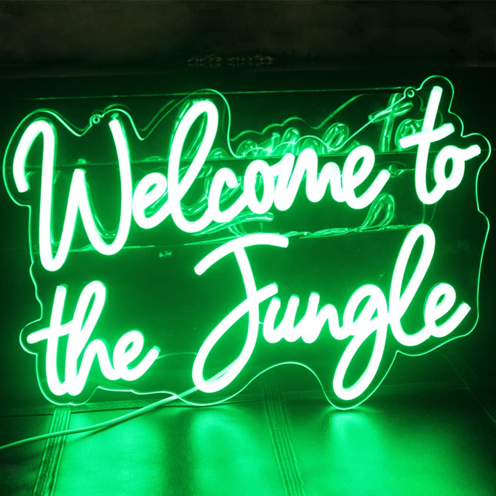 DAKABUKA LED Neon Sign - Welcome to the Jungle - Green - 16.5 x 11 inches - Model NL008