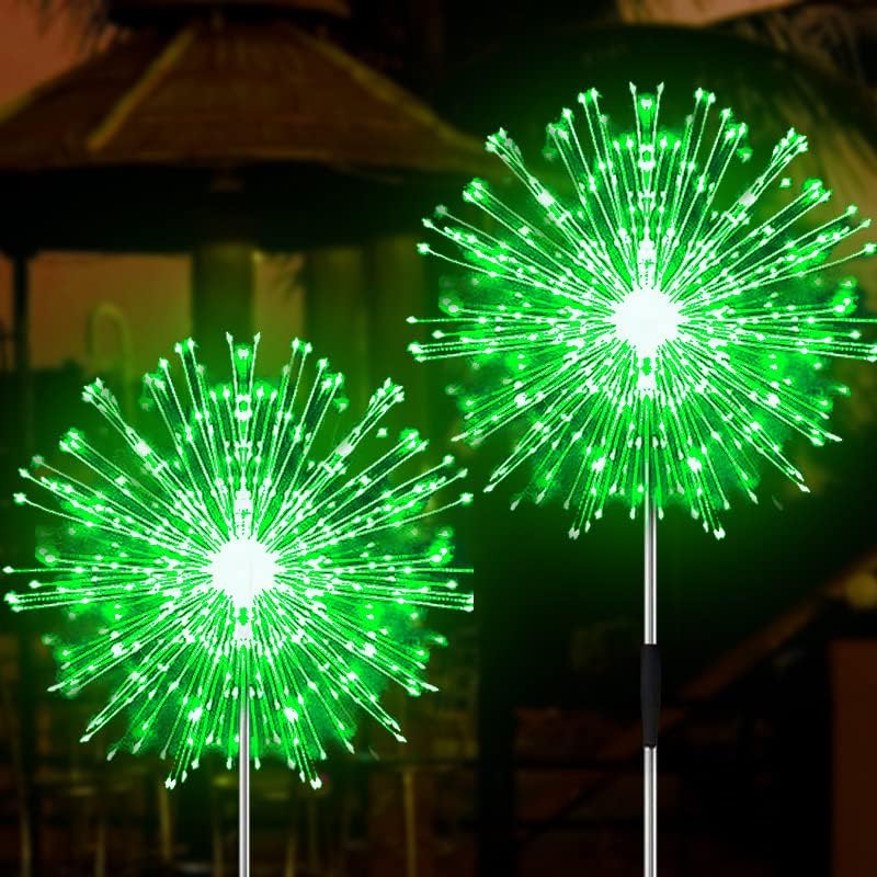 JJGoo Solar Firework Lights, 2 Pack 180 LEDs, Waterproof, Green, Model KM5004I-yanhua-180-lv-2-1F