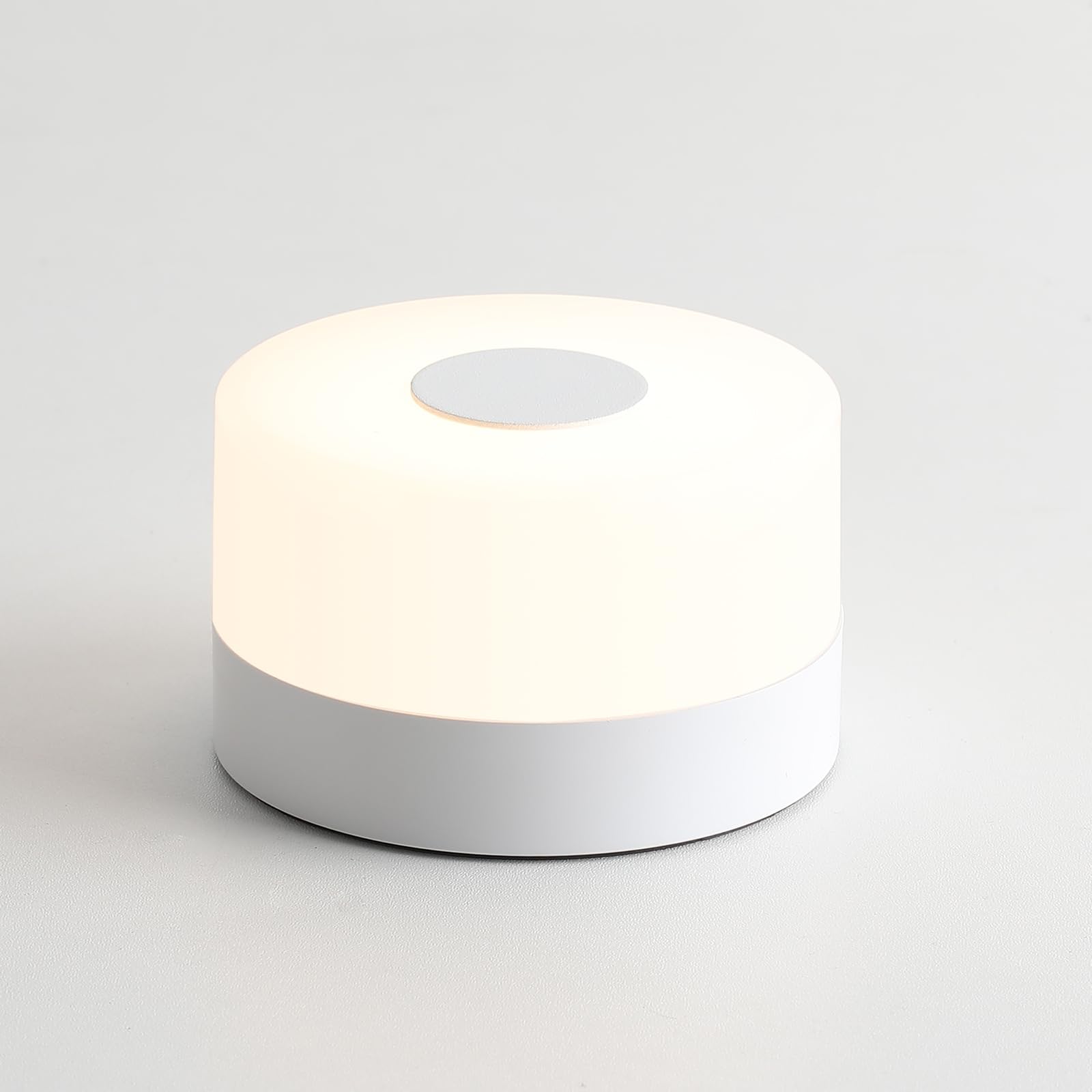 JUSHENG Baby Night Light - Rechargeable LED Touch Lamp, 3 Color Temperatures, Dimmable, Portable, White, Model CG0025WT