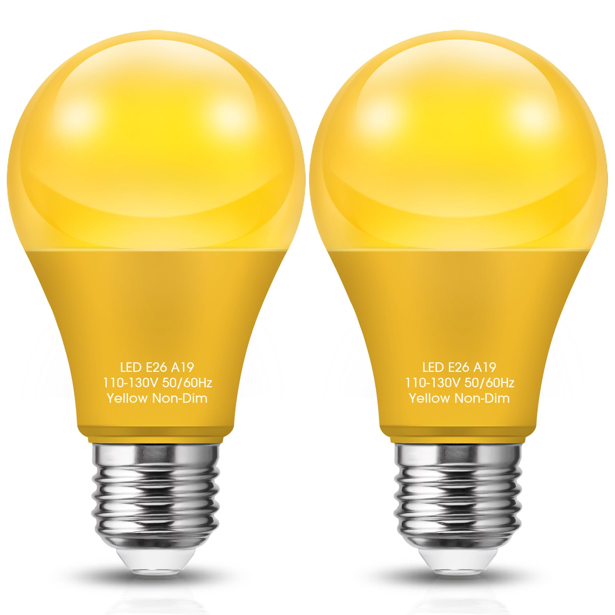 Doresshop Yellow Liight Bulbs, Bug Lights For Outside, A19 Bug Light Bulbs 9W (60 Watt Equivalent) Amber Porch Light Bulb, Non-A