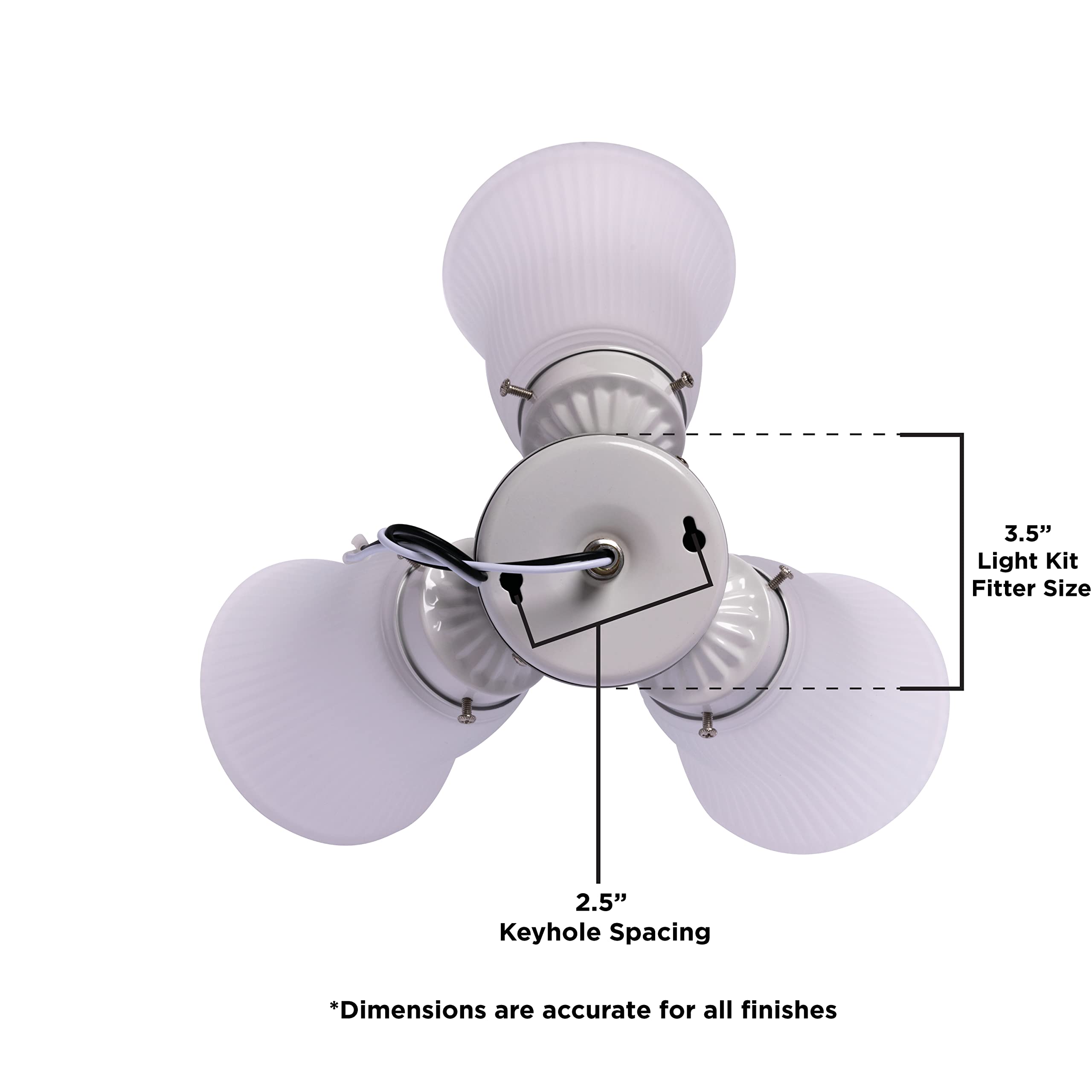 Westinghouse LED Cluster Ceiling Fan Light Kit, Antique Brass, Frosted Glass, 1 Pack, White, Model 7784800