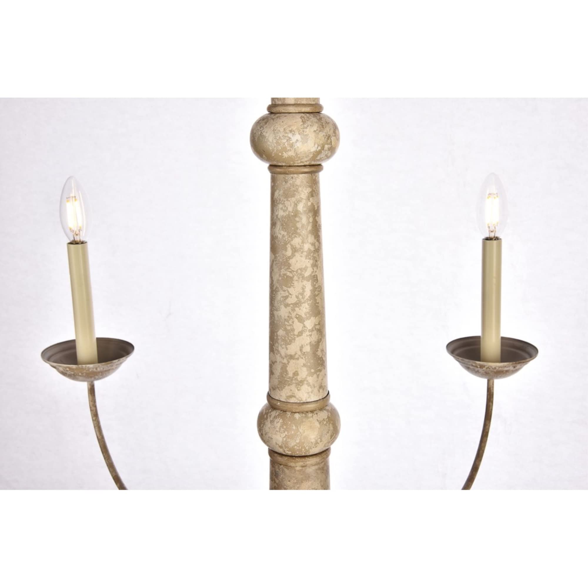 Elegant Lighting Living District Merritt 6-Light Transitional Metal Chandelier in Weathered Dove