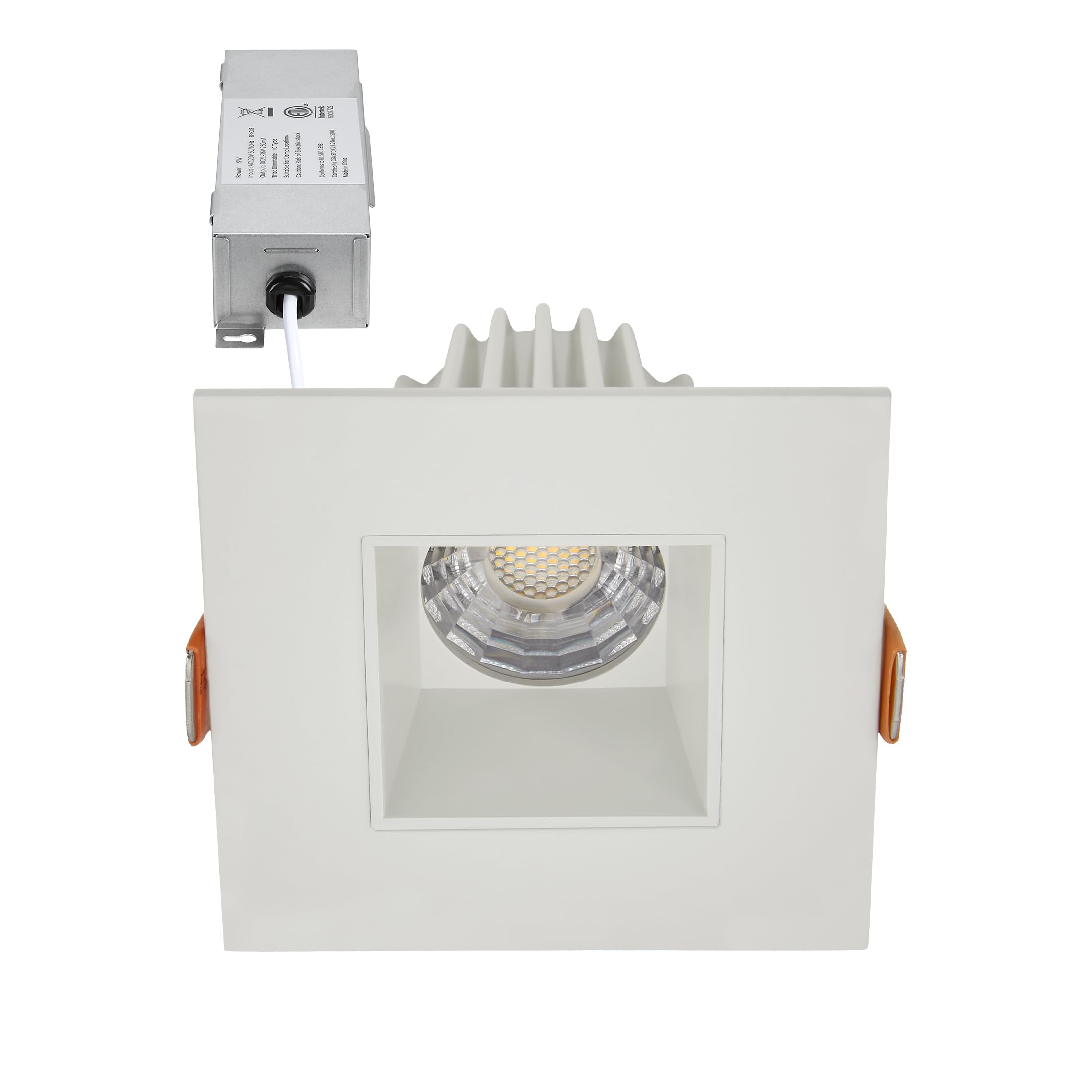 Maxxima 2 in. Ultra-Thin Recessed Anti-Glare LED Downlight - Canless IC Rated, 500 Lumens, 5 Color Temperature Selectable 2700K/