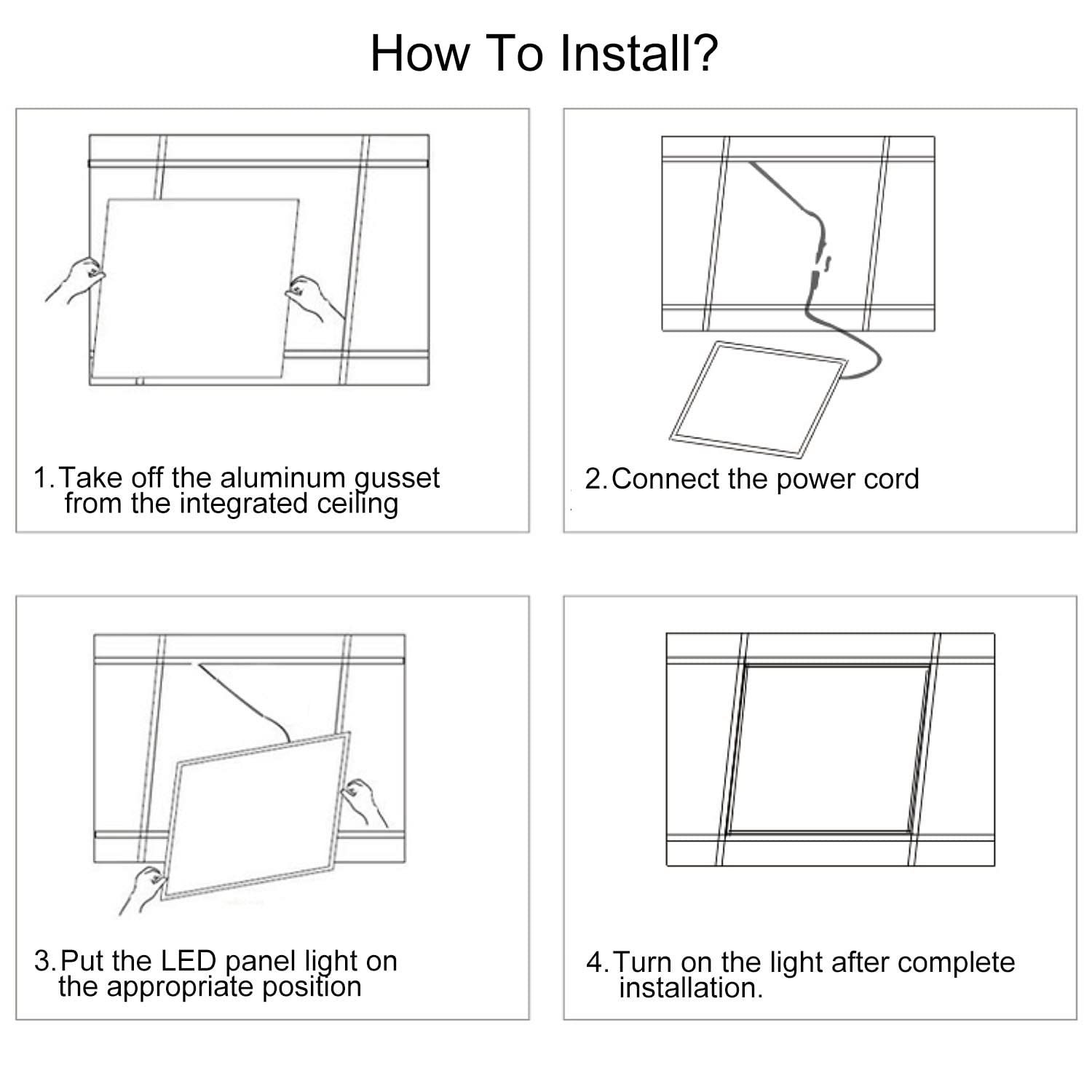 Kocaso 48W Led Panel Light, 3200Lm, 7500K, 22Ft Ceiling Lighting,
