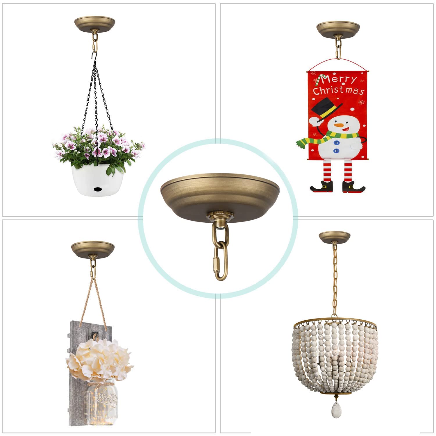 Giluta 5" Light Canopy Kit - Metal Ceiling Plate for Chandeliers, 40 lbs Max Weight, Bronze Finish, Model 610625474768