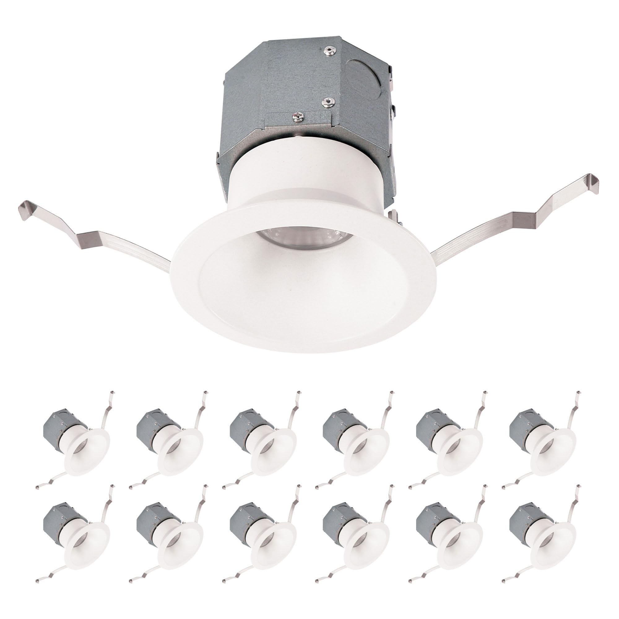 WAC Lighting Pop-in 4in LED Round Recessed Light with Built-in Junction Box 5-CCT Selectable 12W 1,080 Lumens 120V-277V Universa