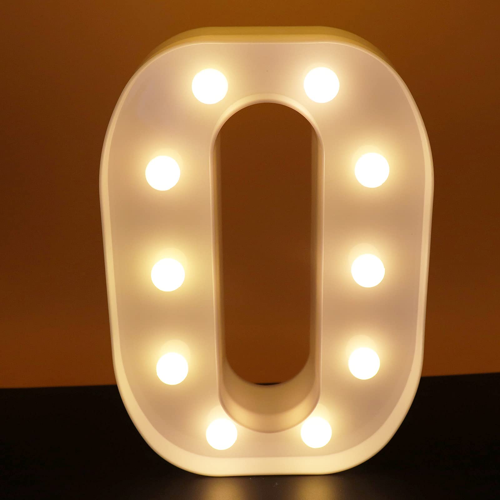 Ausaye Led Letter Lights Alphabet Light Up Sign Night Light For Home Party Wedding Decoration (O)