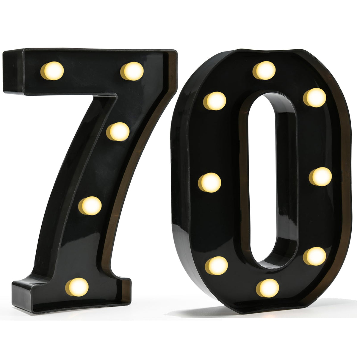 Pooqla Light Up Numbers, Lighted Marquee Number Sign for 70th Birthday ...