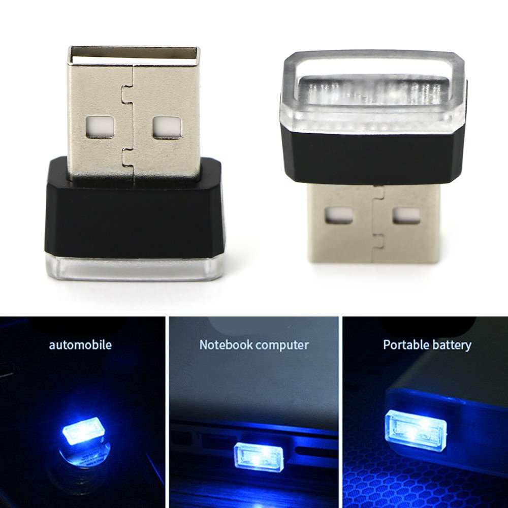 iJDMTOY Miniature LED Car Interior Ambient Lighting Kit - Ultra Blue, Plastic, Model 75-204-Blue