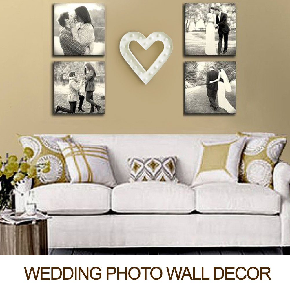 Bright Zeal 12 Inch Lighted Heart Marquee - White LED Decoration with Timer - Model 10511 for Valentine's Day & Weddings