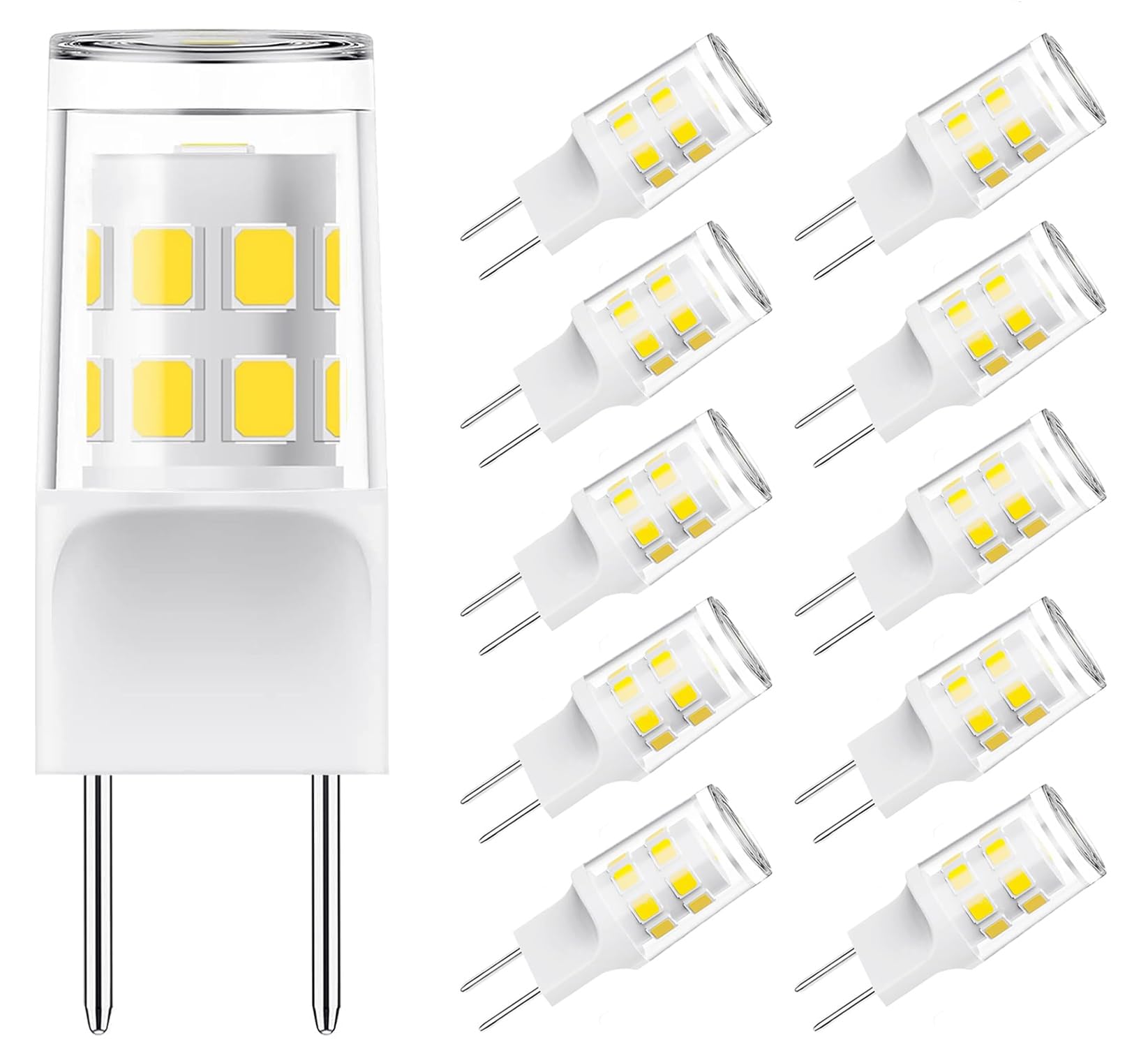 G8 Led Bulb, 3W Equivalent 20W-25W Halogen Bulb, G8 Gy8.6 Bi-Pin Base, T4 120V Puck Light Bulb For Replacement Microwave Light B
